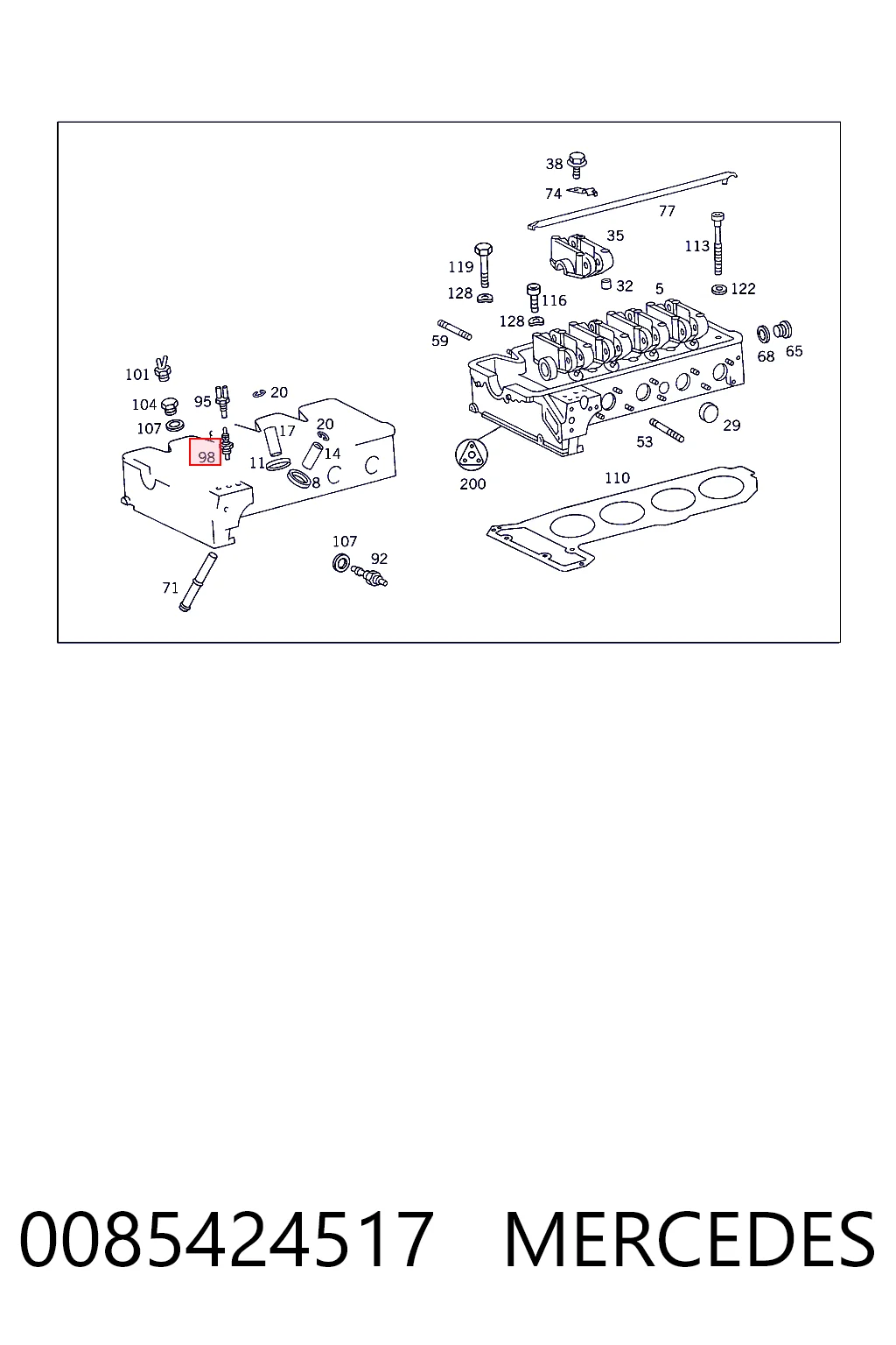 0085424517 Mercedes Sensor temperatura refrigerante