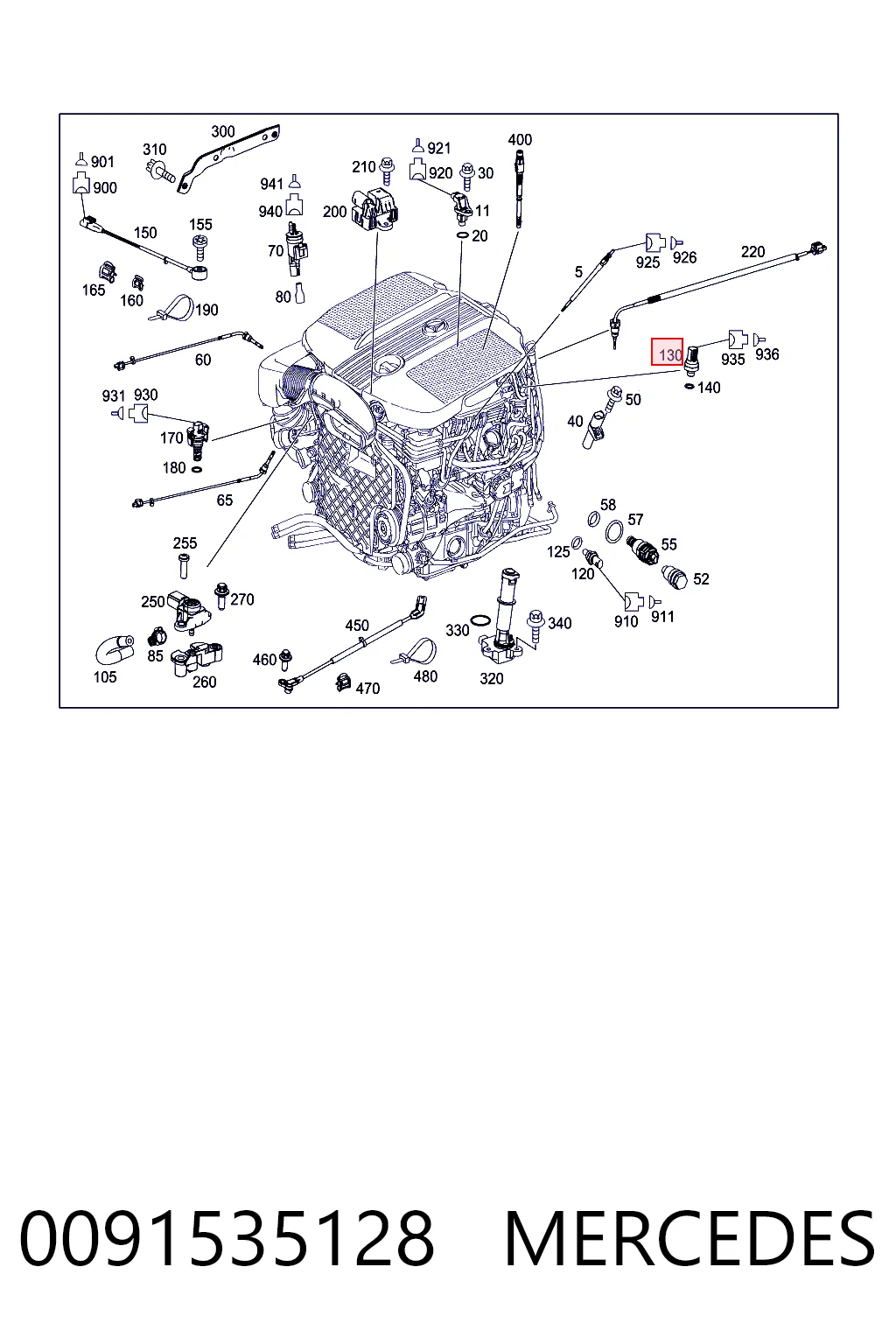 0091535128 Mercedes Sensor de presion de escape
