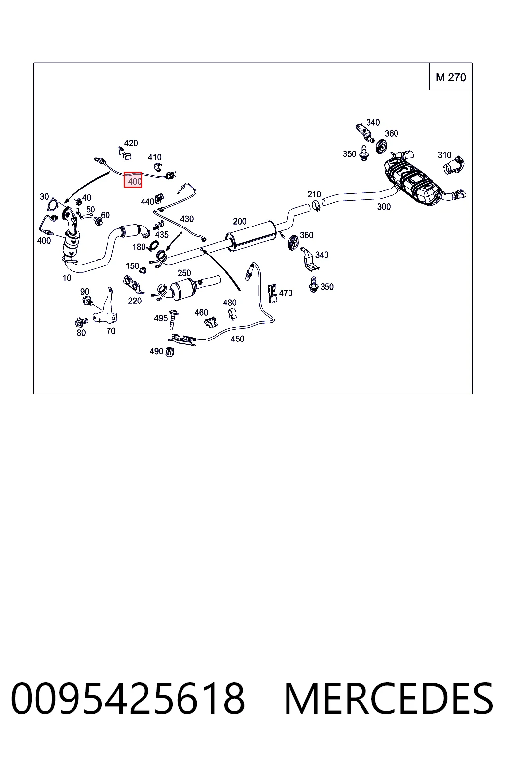 0095425618 Mercedes Sensor de oxígeno previo al catalizador