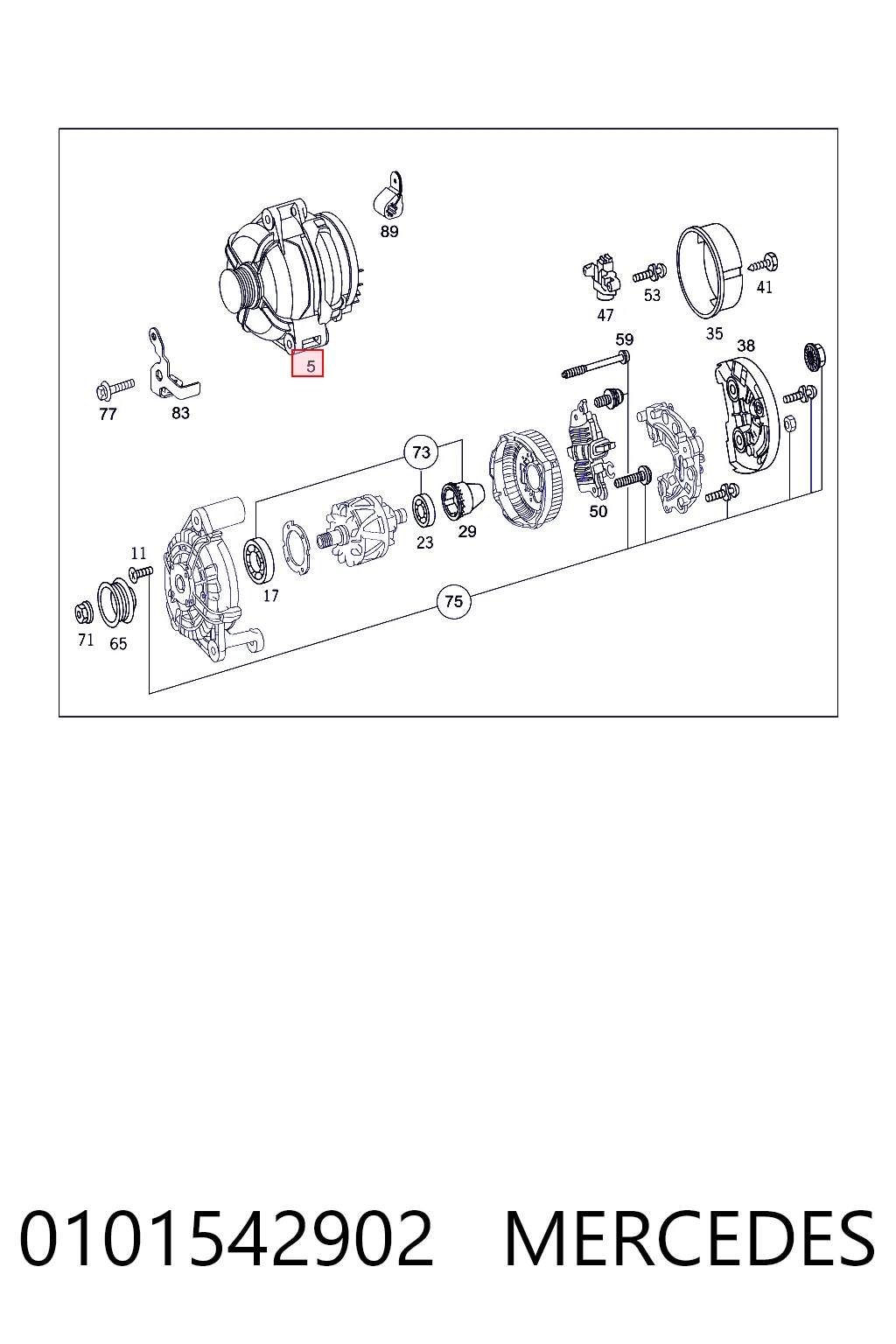 0101542902 Mercedes Alternador de coche