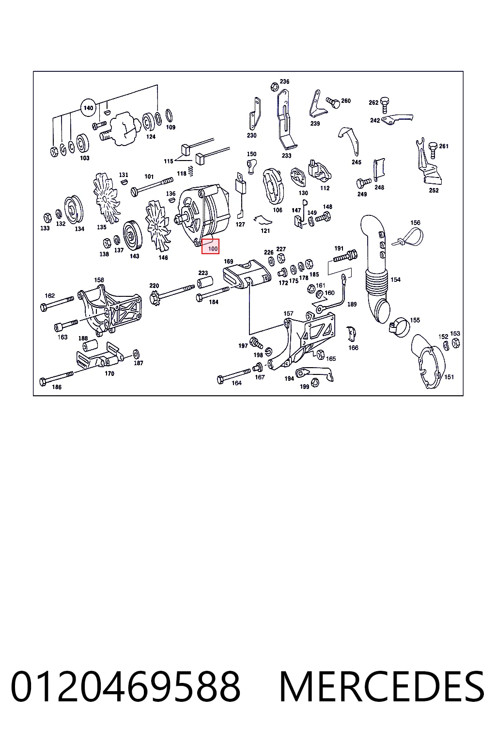 0120469588 Mercedes Alternador de coche