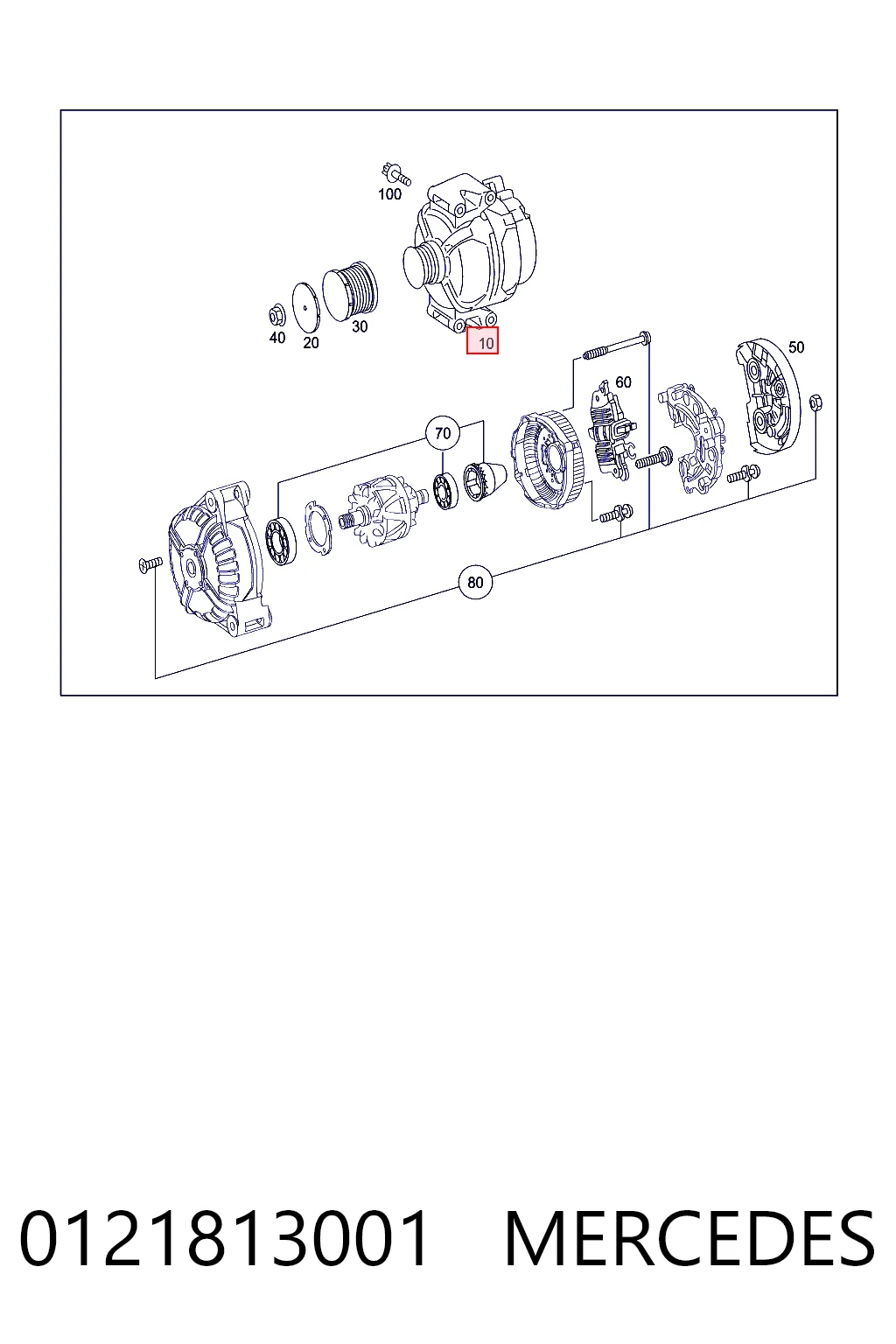 0121813001 Mercedes Alternador de coche