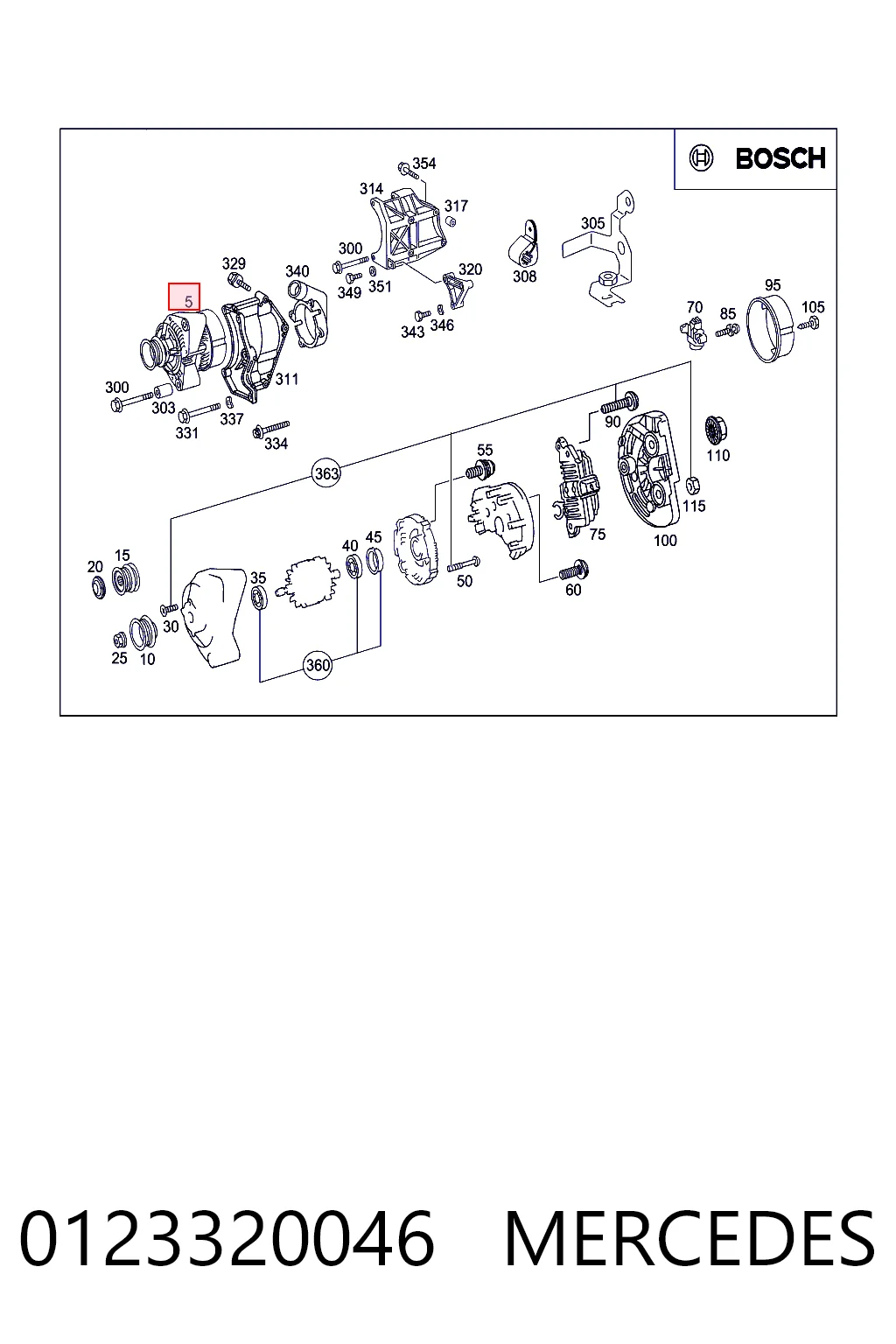 0123320046 Mercedes Alternador de coche