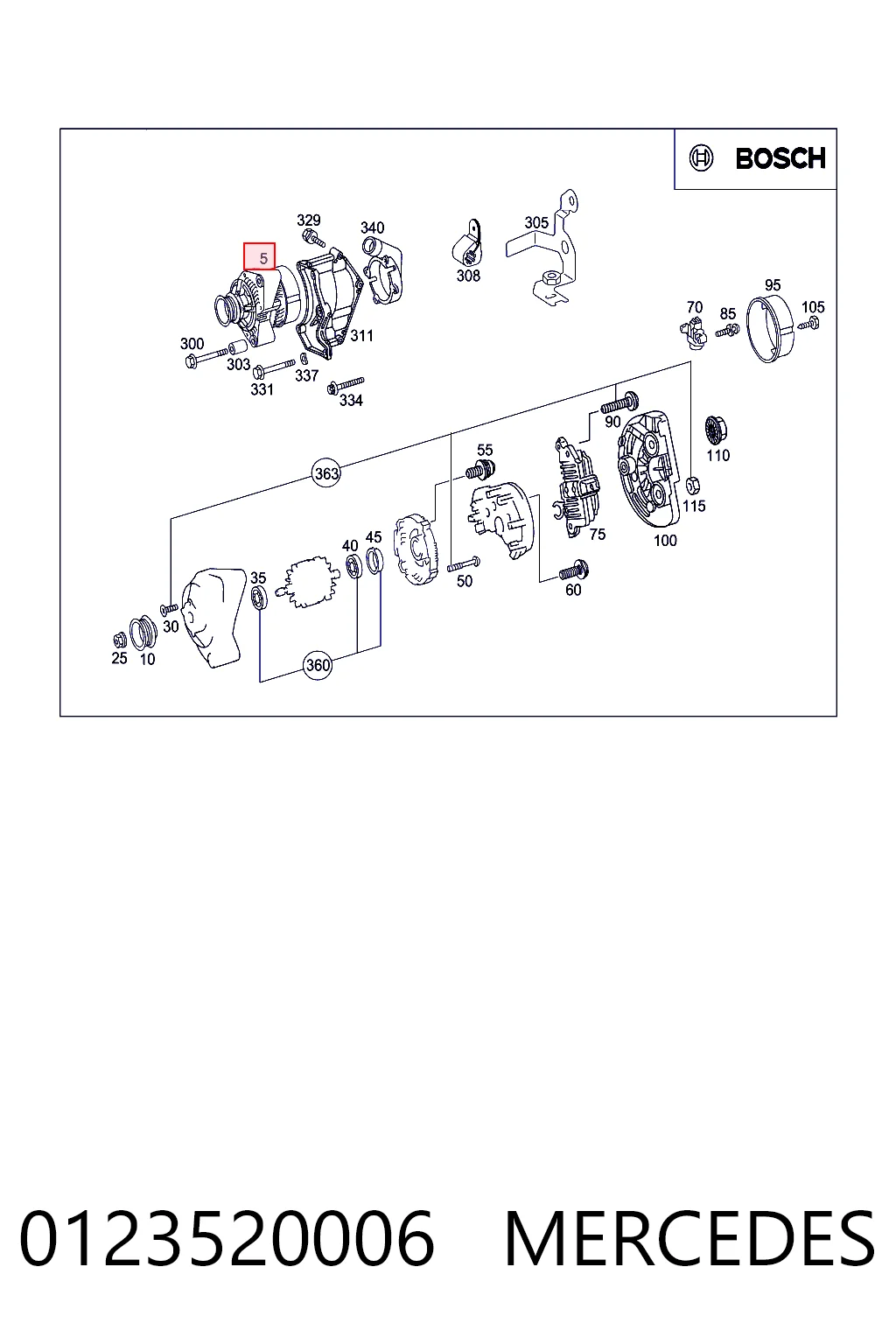0123520006 Mercedes Alternador de coche