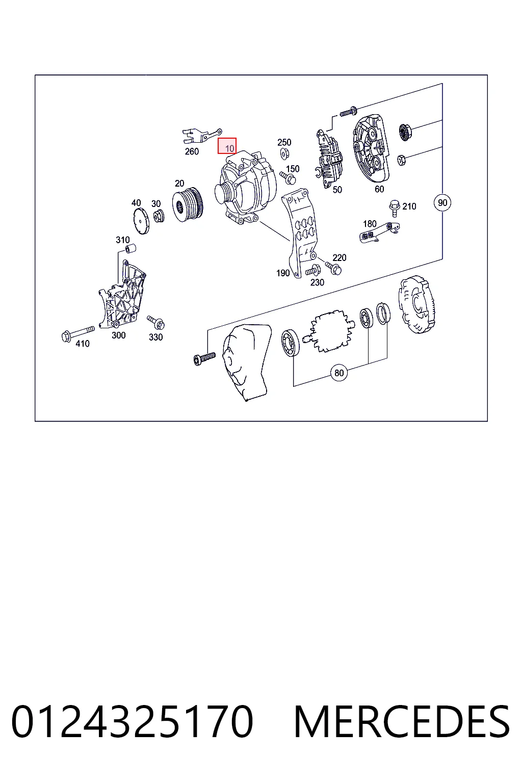 0124325170 Mercedes Alternador de coche
