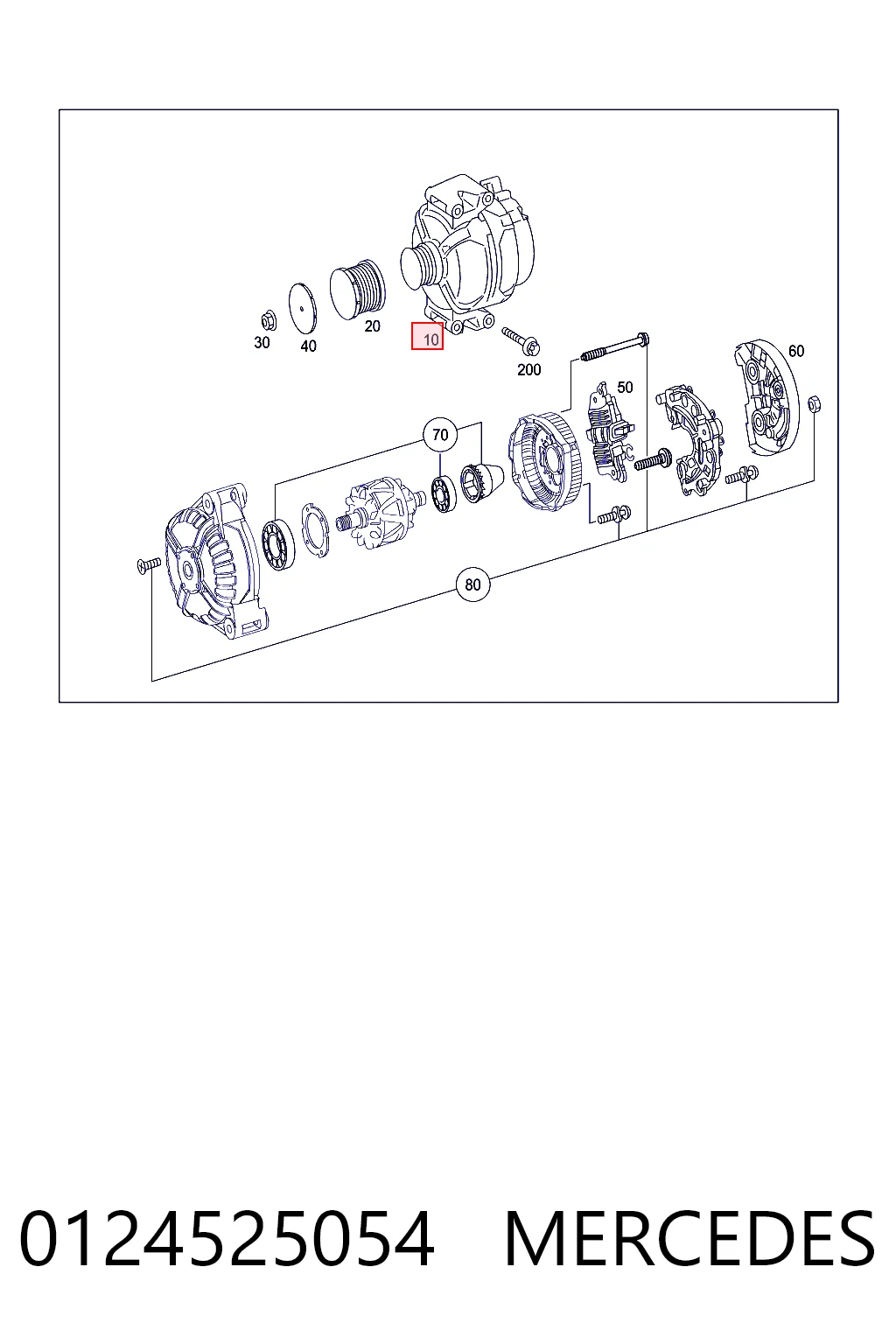 0124525054 Mercedes Alternador de coche