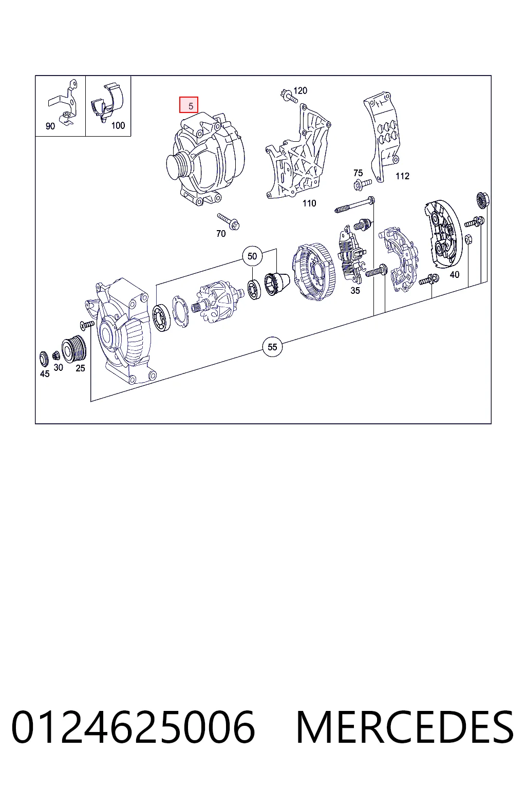 0124625006 Mercedes Alternador de coche