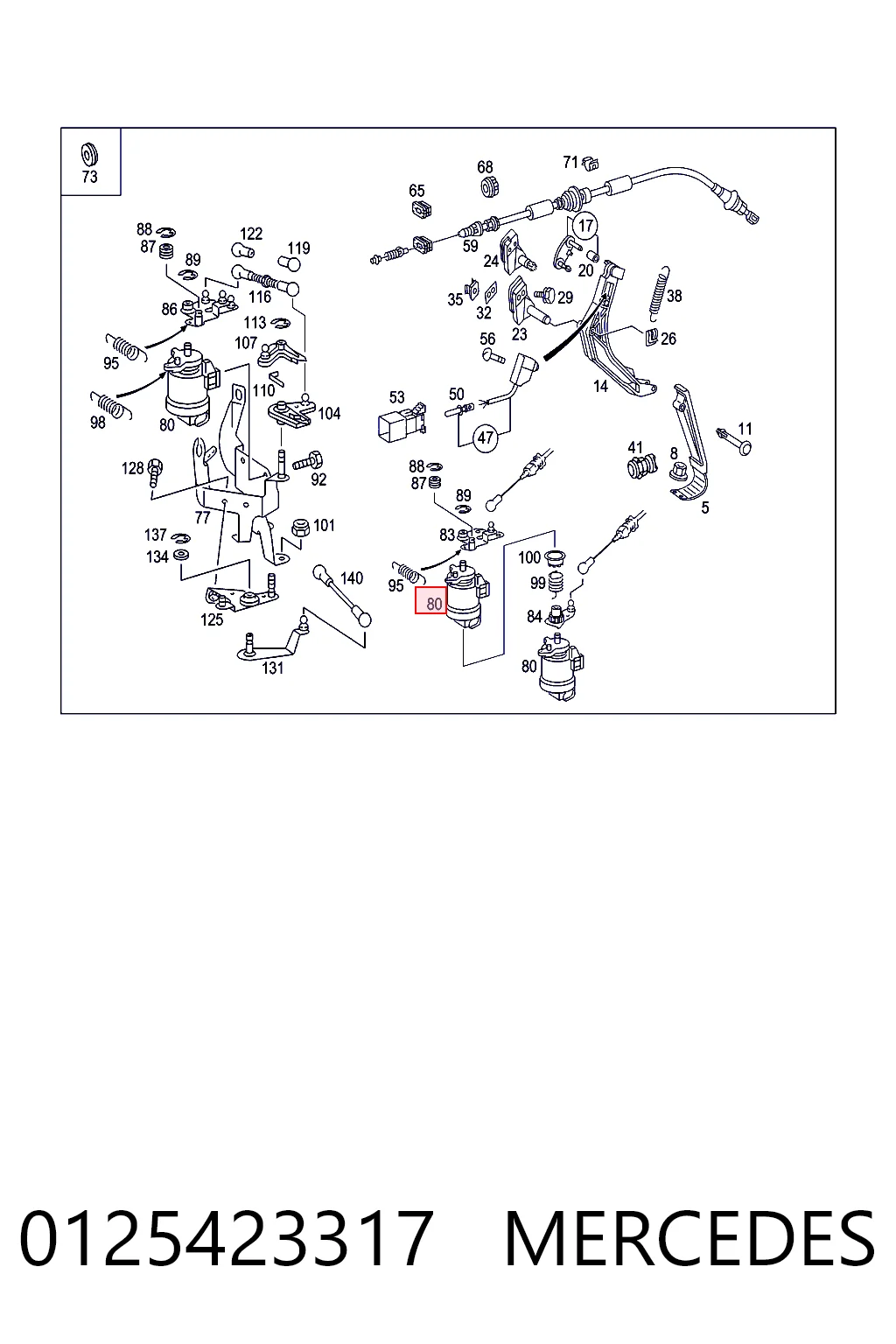 0125423317 Mercedes Sensor de posición del pedal del acelerador