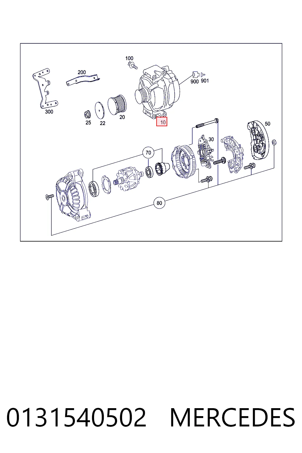 0131540502 Mercedes Alternador de coche