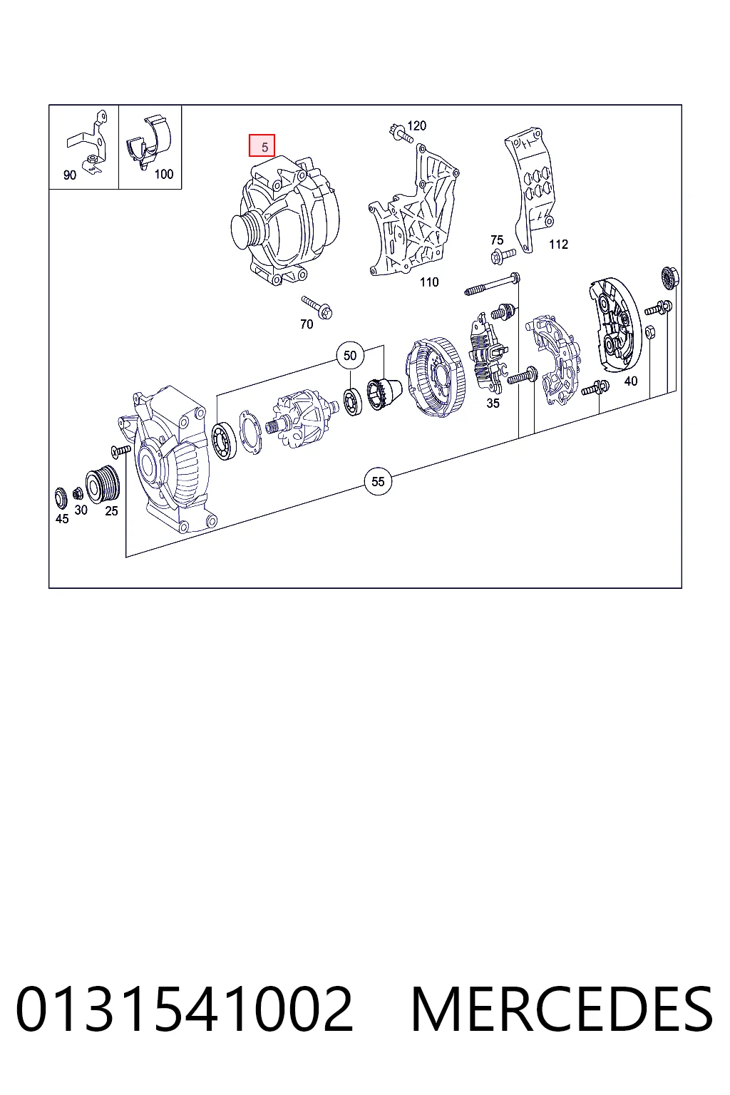 0131541002 Mercedes Alternador de coche