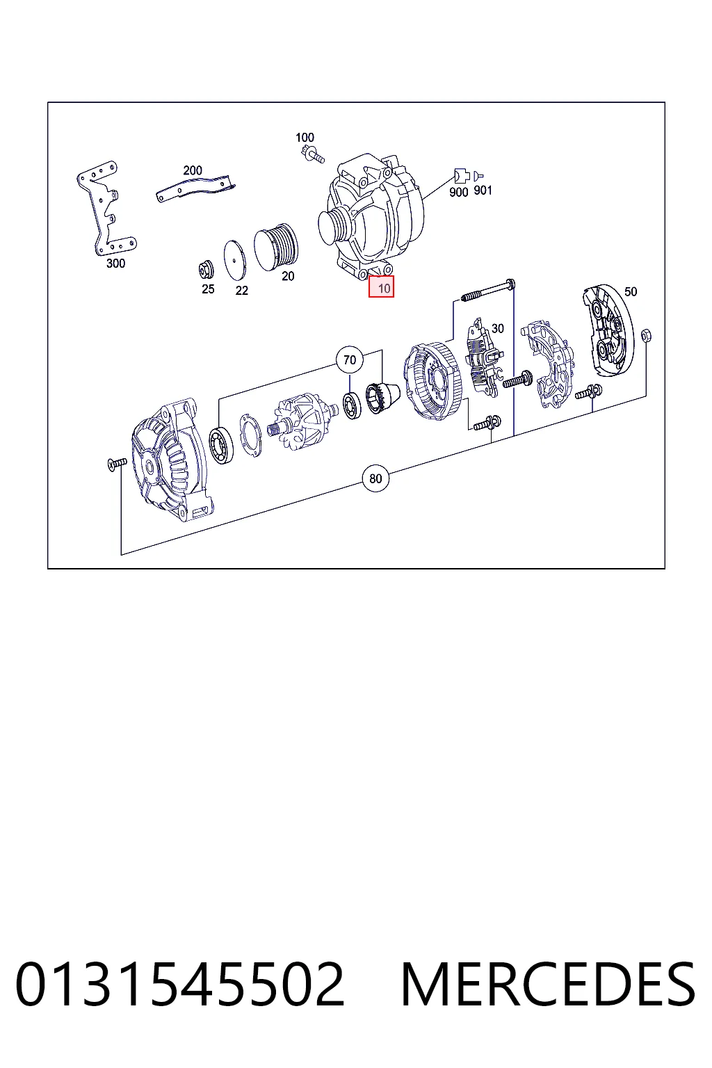 0131545502 Mercedes Alternador de coche