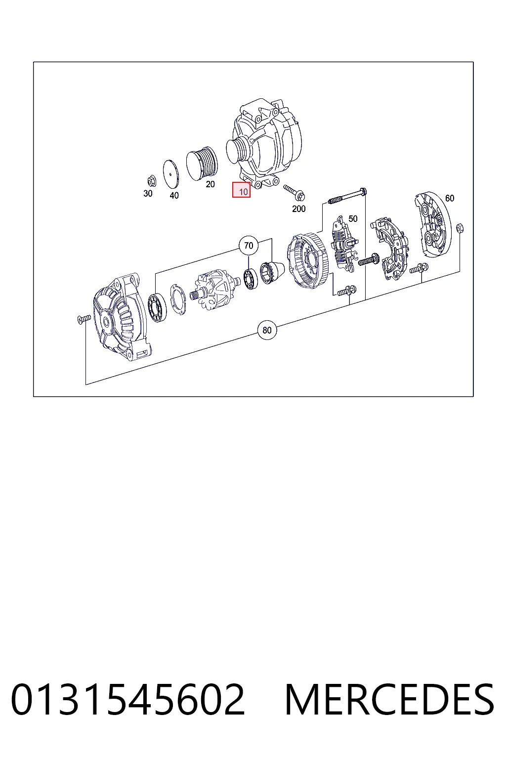0131545602 Mercedes Alternador de coche