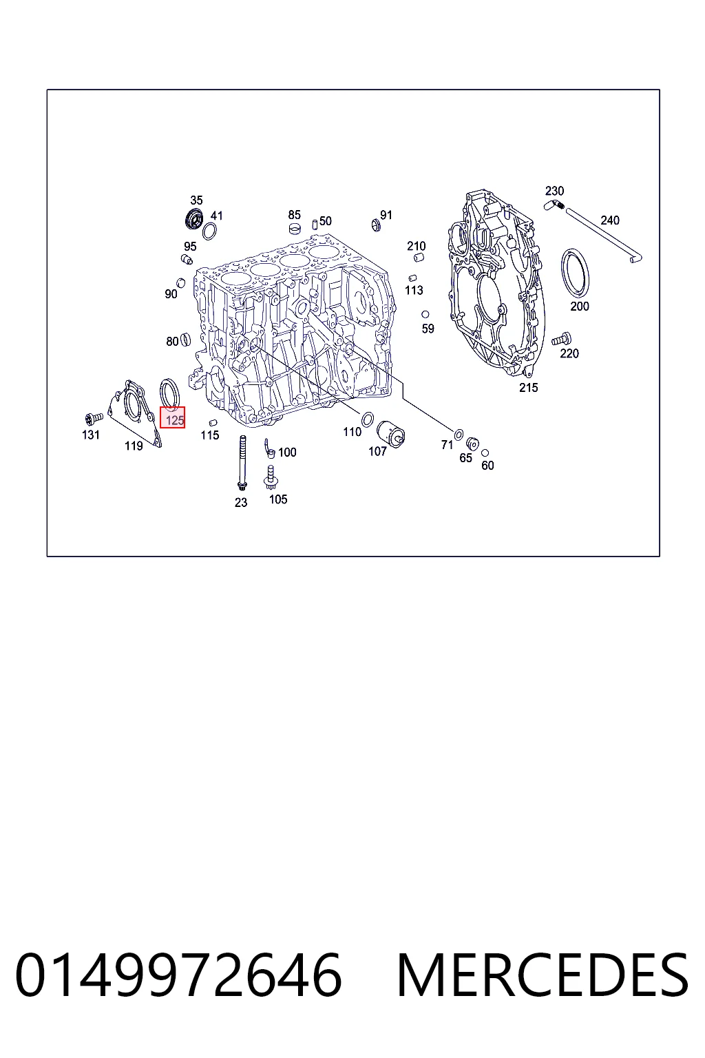 0149972646 Mercedes Retén del cigüeñal frontal