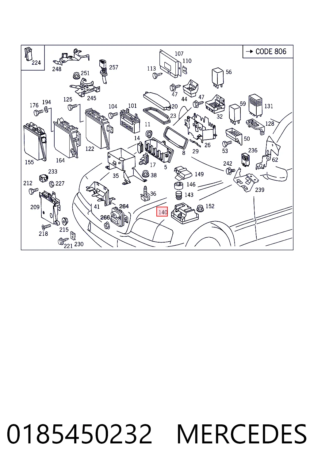 Unidad de control del motor (ECU) 0185450232 MERCEDES