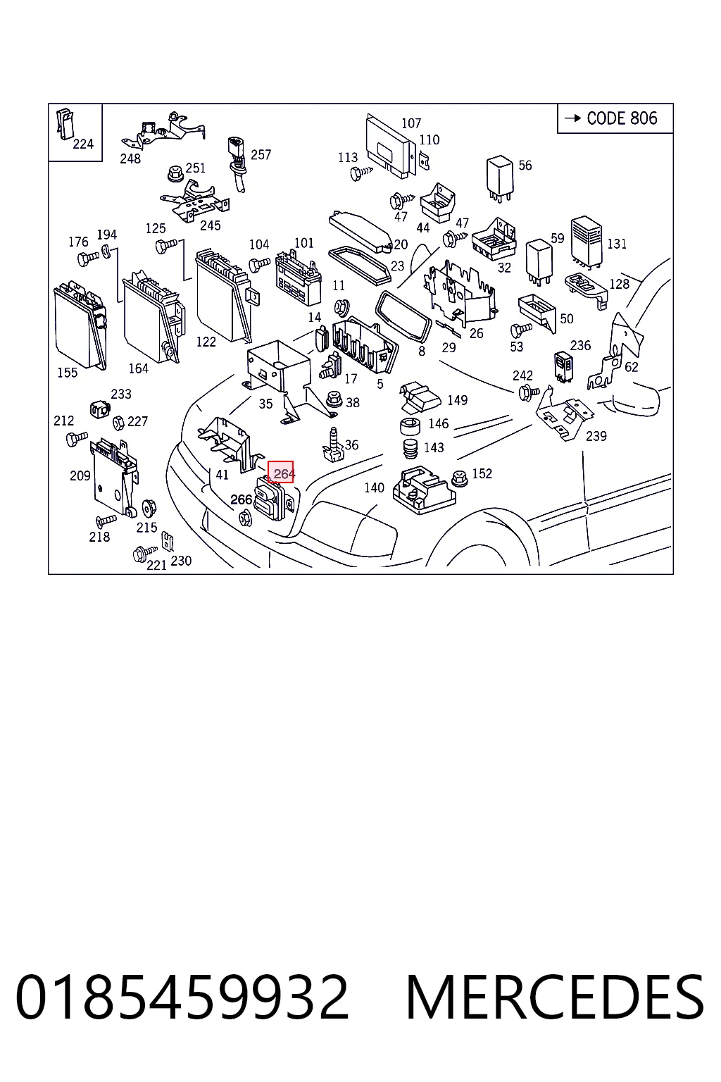 0185459932 Mercedes Regulador de velocidad del ventilador de refrigeración (unidad de control)