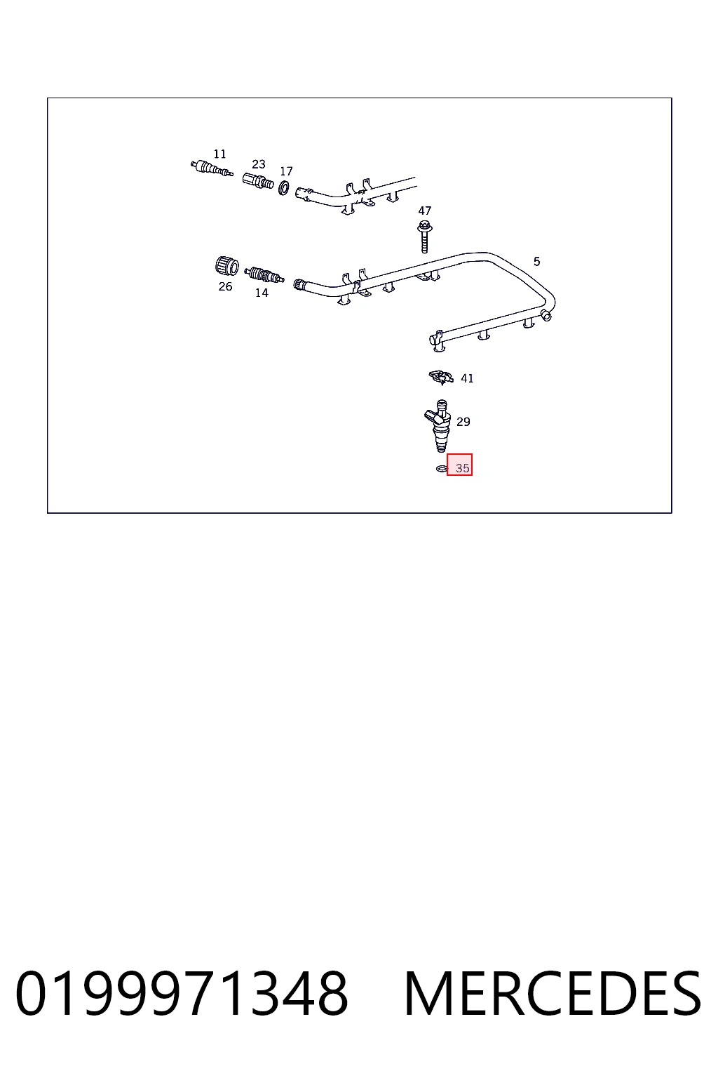 0199971348 Mercedes Arandela de asiento del inyector