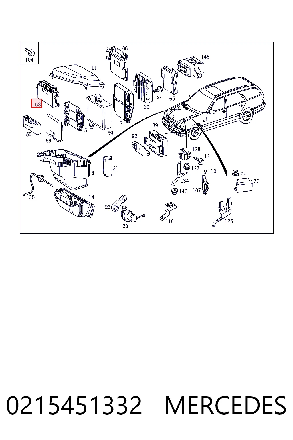 Módulo de control electrónico de la transmisión automática 0215451332 MERCEDES