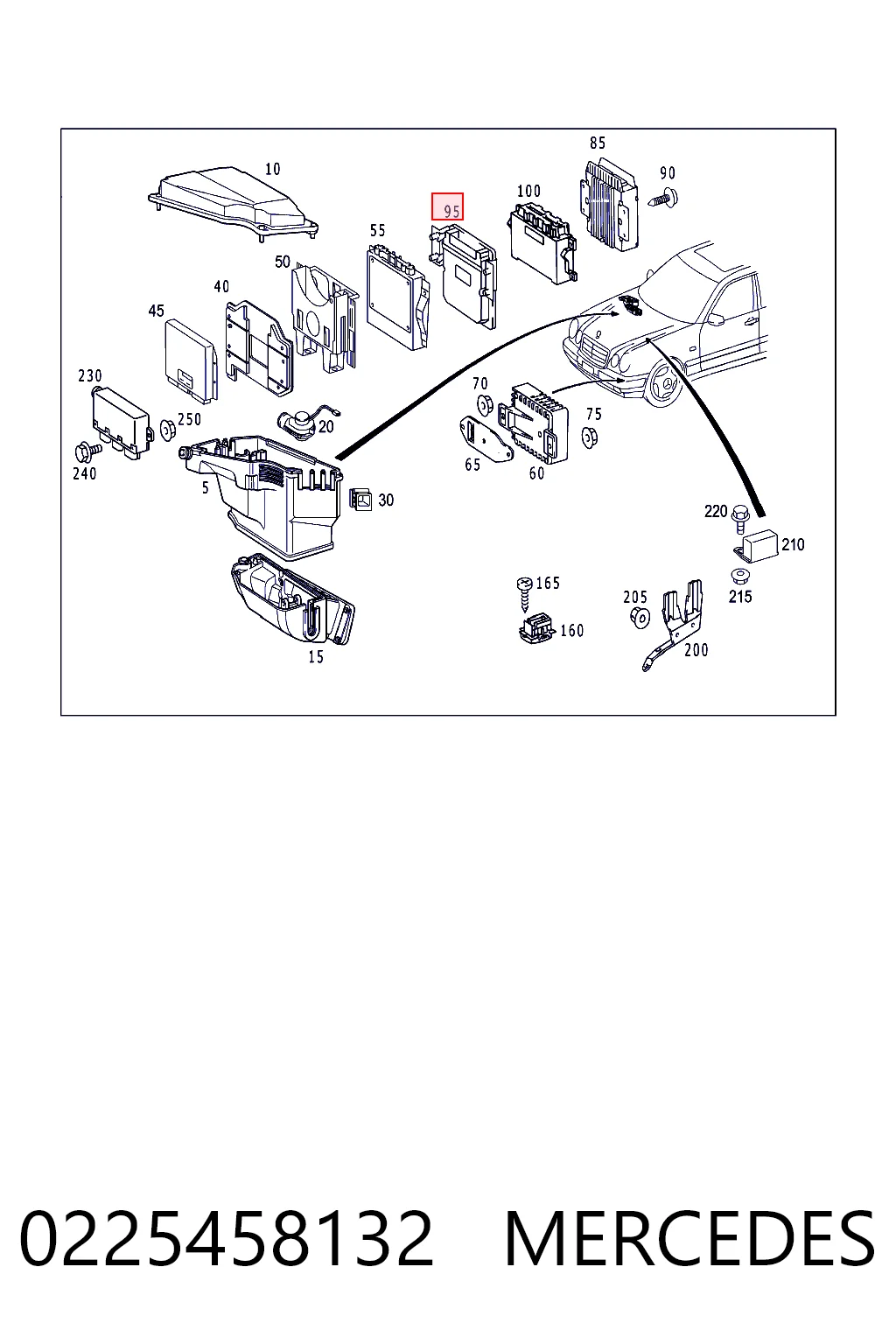 Unidad de control del motor (ECU) 0225458132 MERCEDES