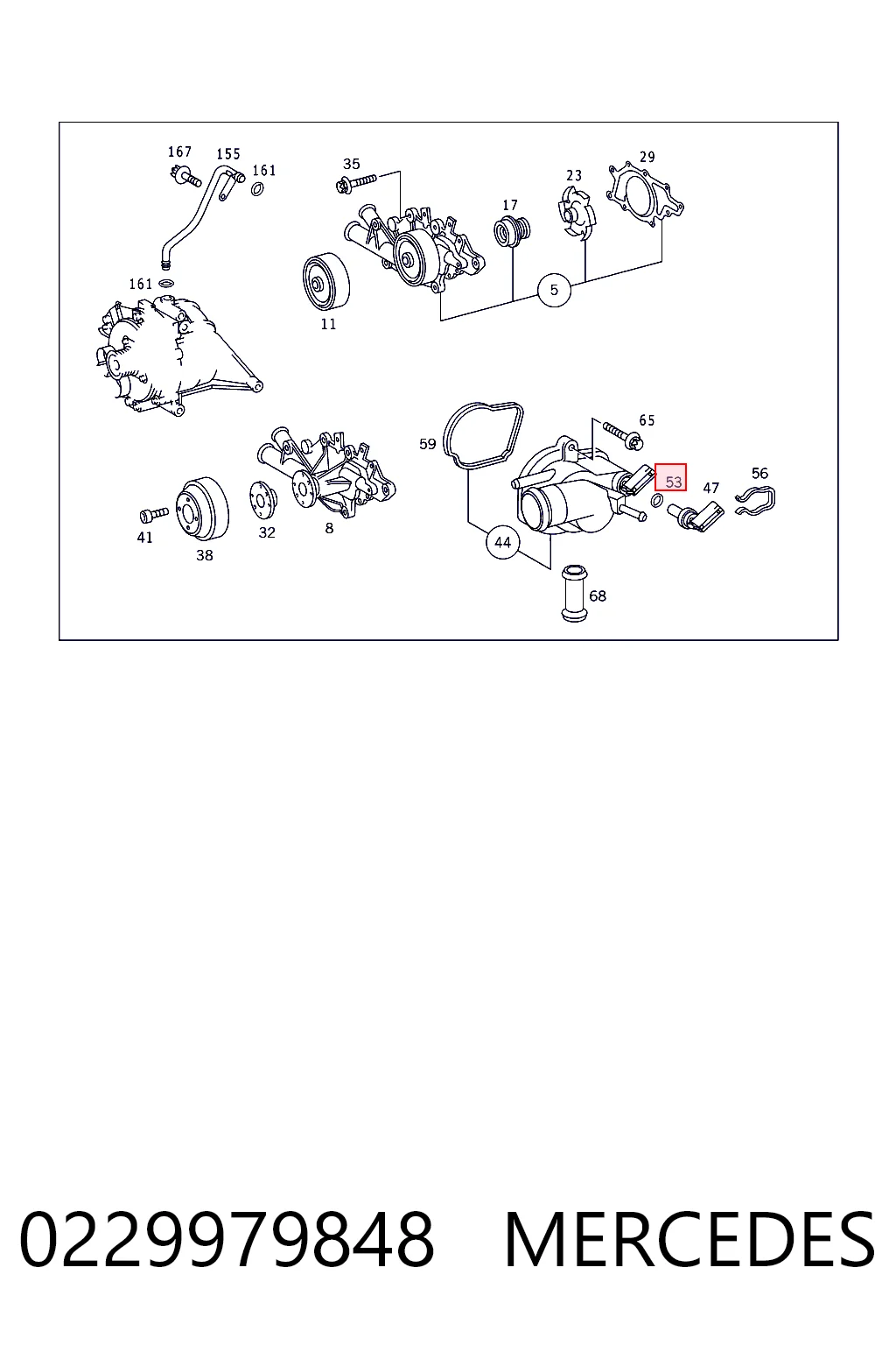 0229979848 Mercedes Junta tórica del sensor de temperatura del refrigerante