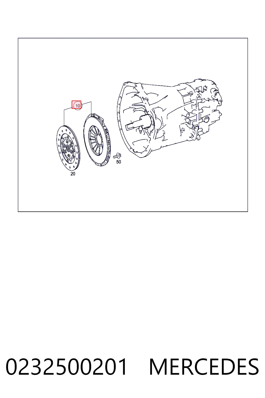 0232500201 Mercedes Embrague motor