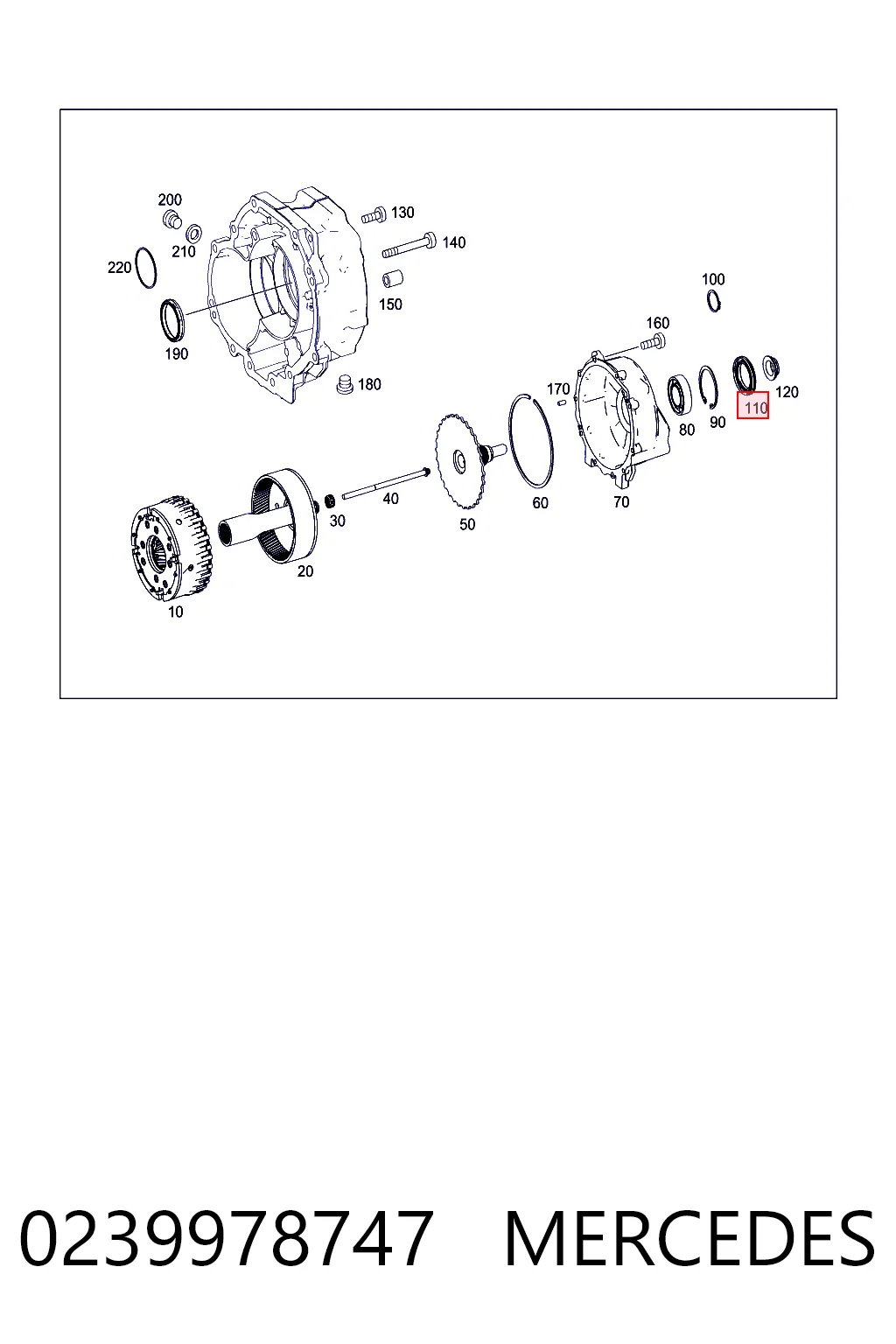 0239978747 Mercedes Retén del eje secundario de la transmisión