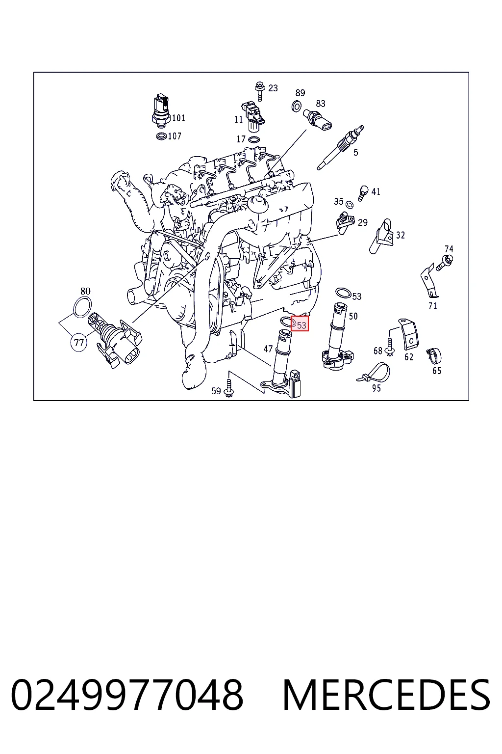 0249977048 Mercedes Anillo de estanqueidad del sensor de nivel de aceite