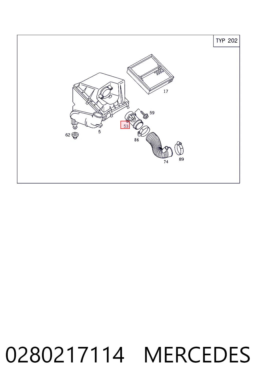 0280217114 Mercedes Sensor de flujo de aire