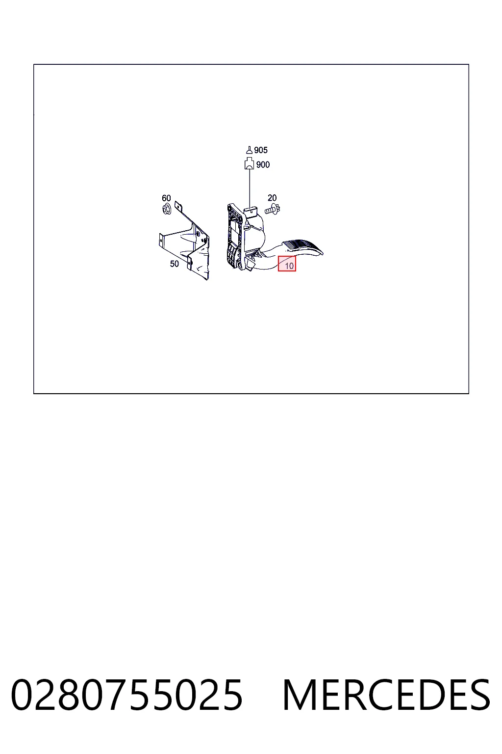 Pedal de aceleracion para Volkswagen Crafter 30-35 2E, 2EE, 2EK