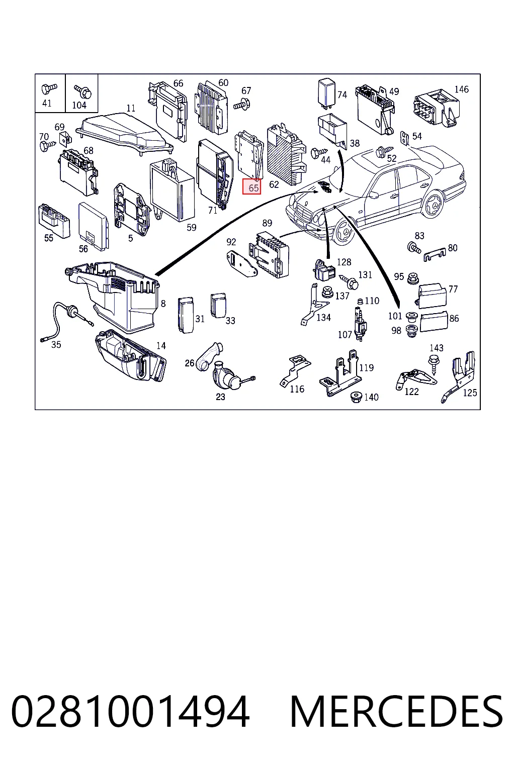Unidad de control del motor  Mercedes E sedán (W210) (1995 - 2002) precio, desde 65,34 EUR