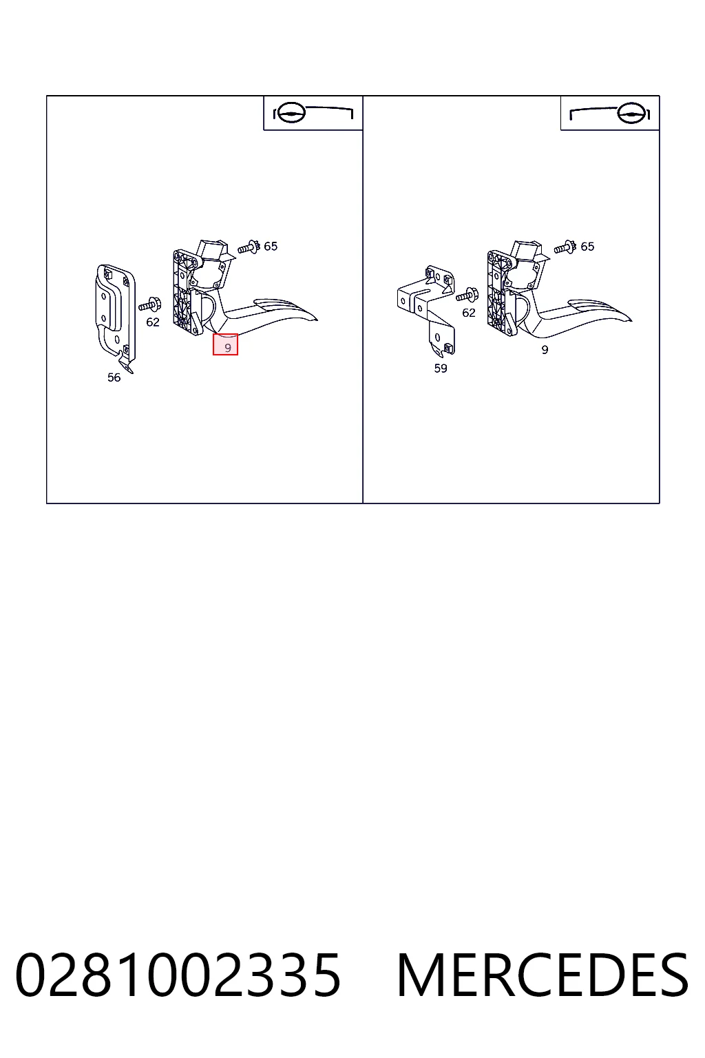 0281002335 Mercedes Pedal de aceleracion