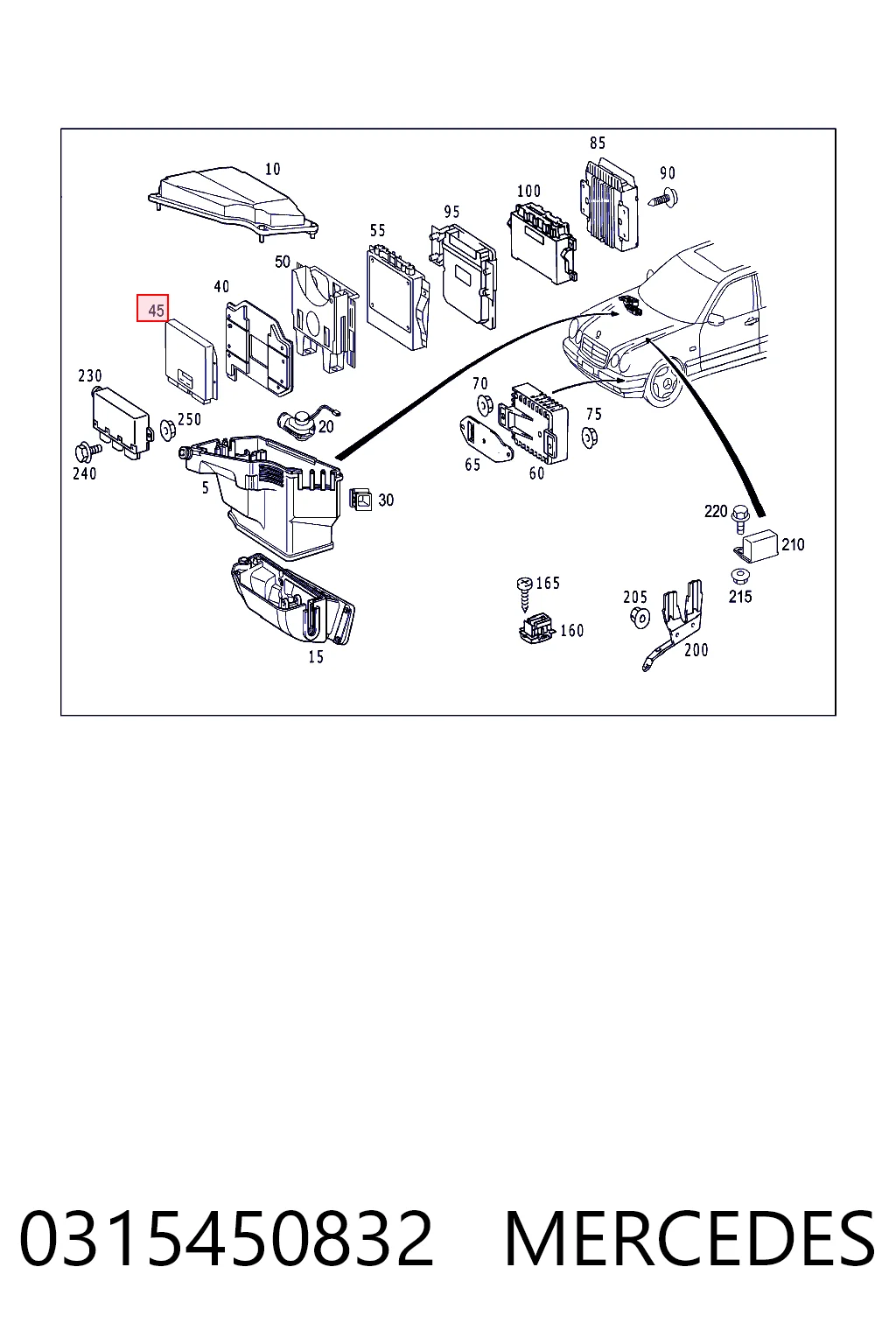 0315450832 Mercedes Módulo de control de ESP
