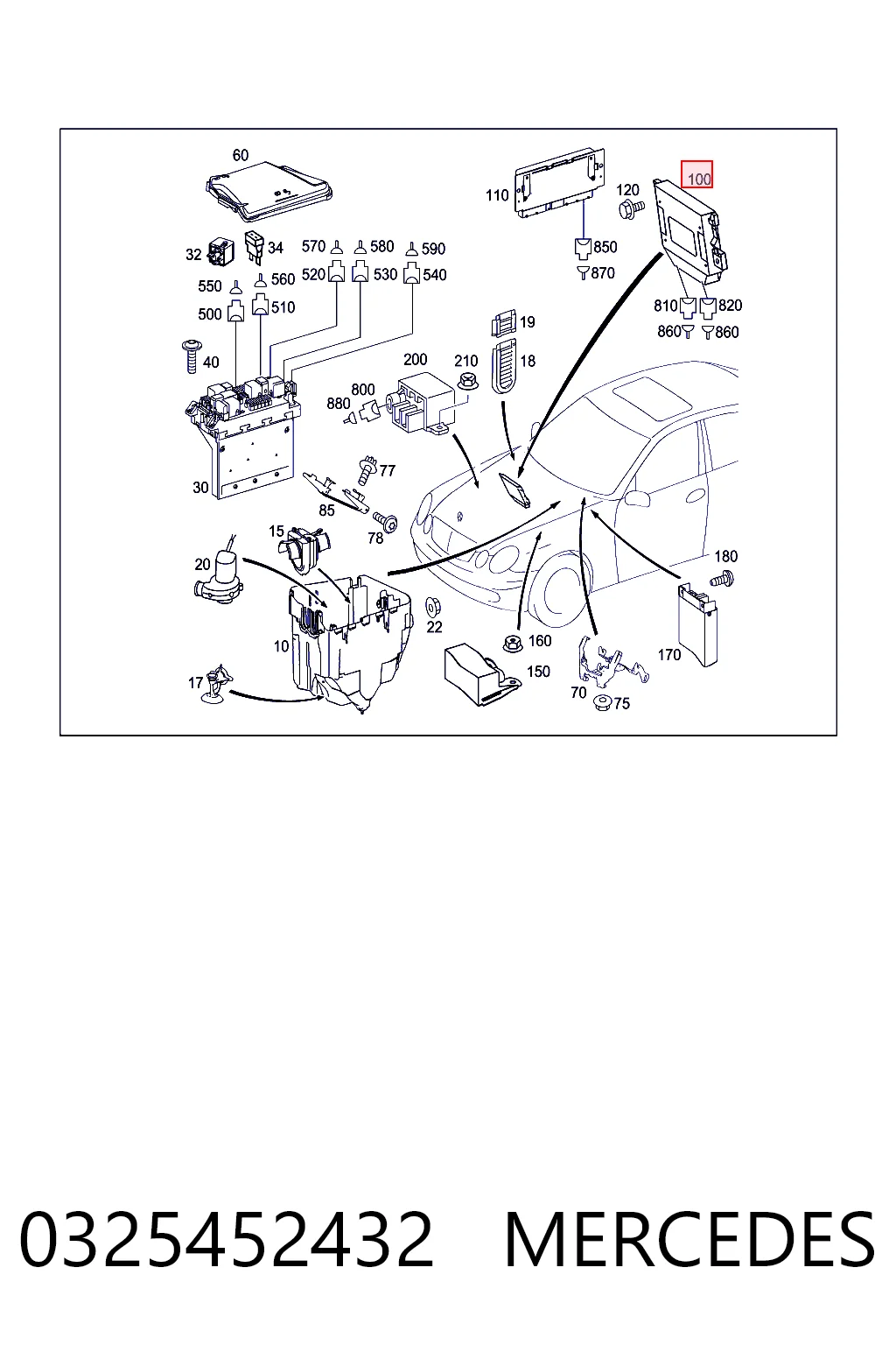 0325452432 Mercedes Módulo de control electrónico de la transmisión automática
