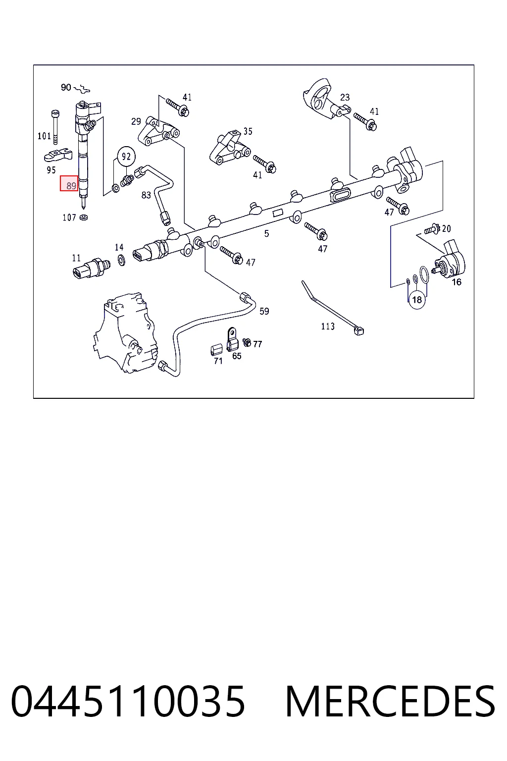 0445110035 Mercedes Inyector de combustible