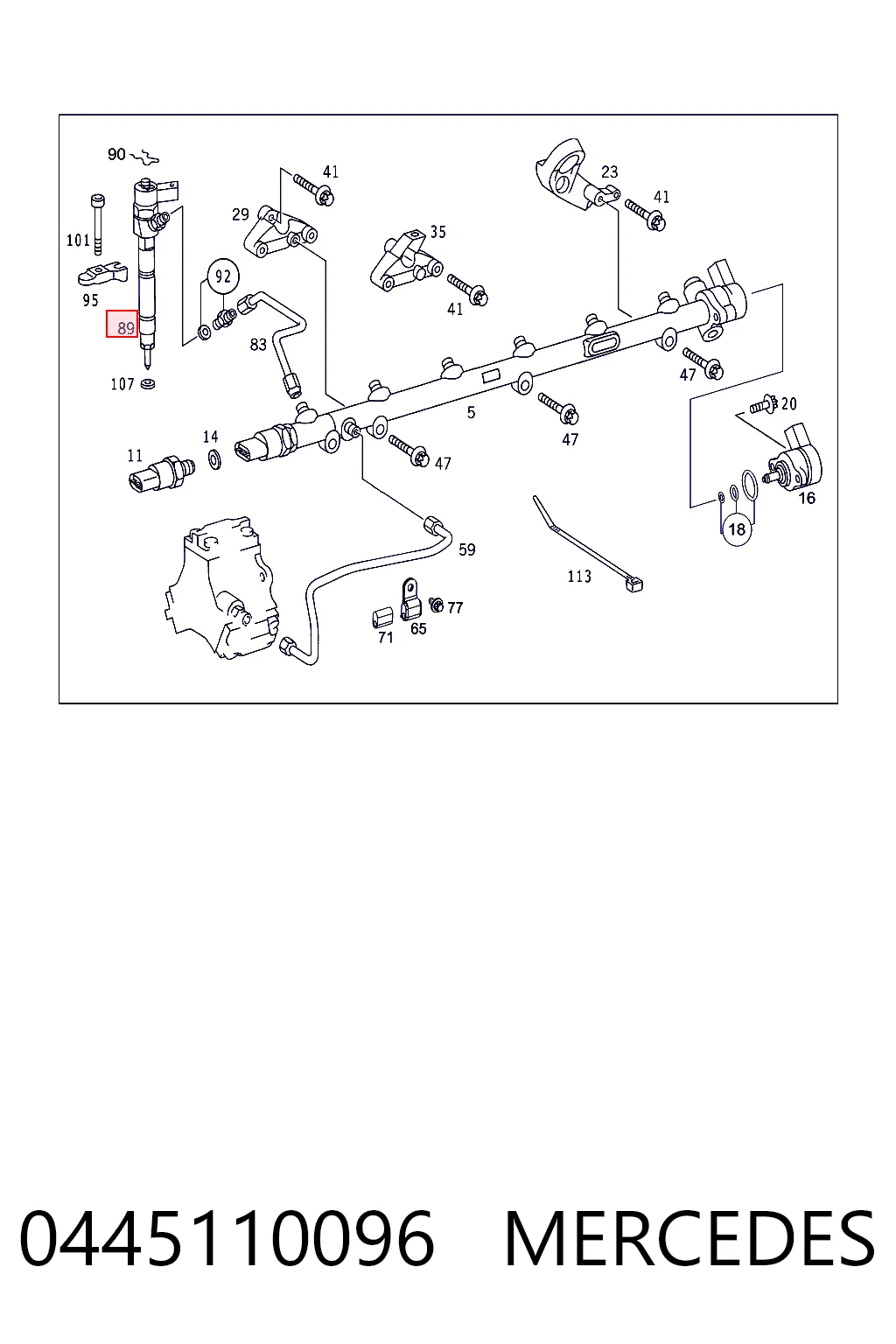 0445110096 Mercedes Inyector de combustible