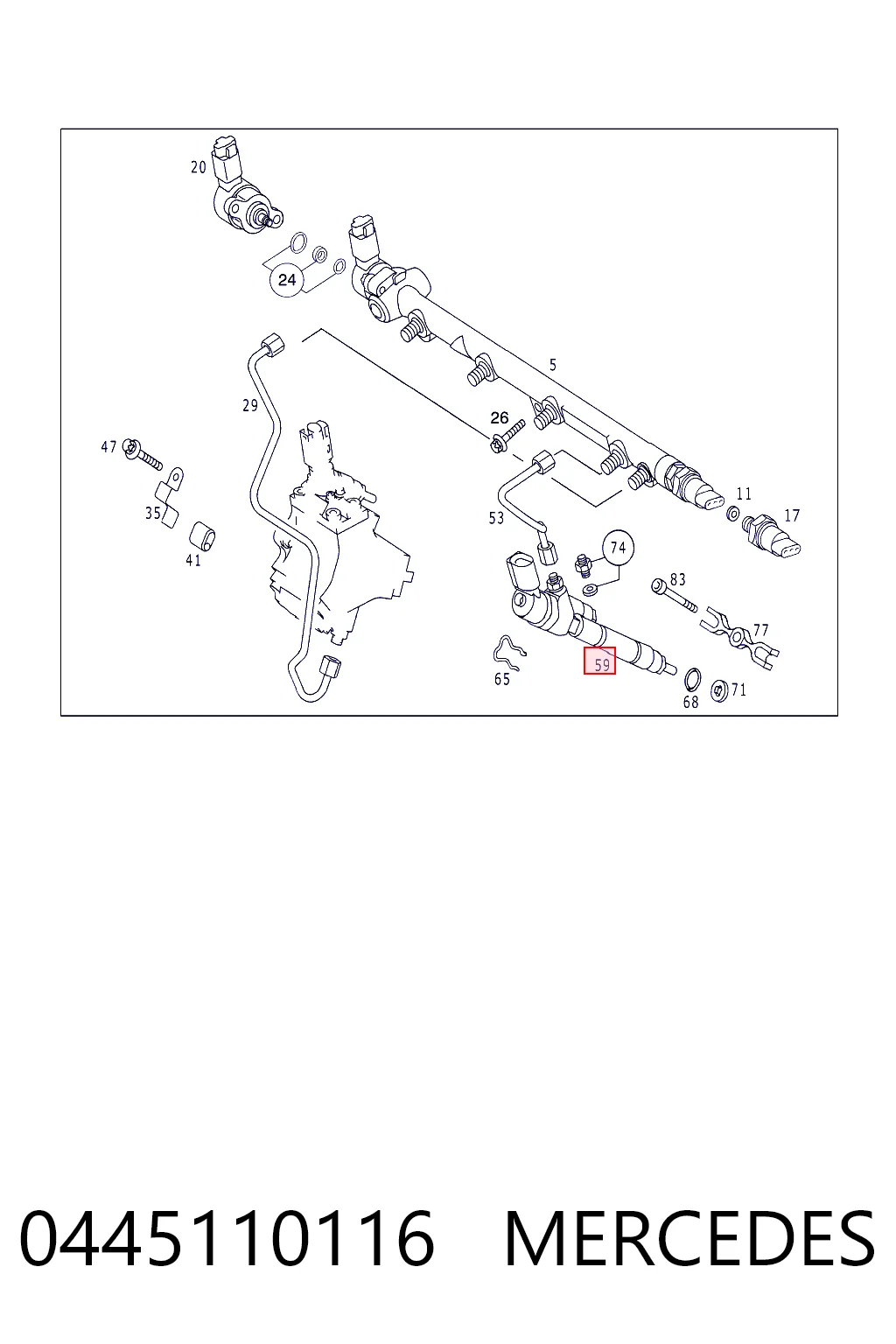 0445110116 Mercedes Inyector de combustible