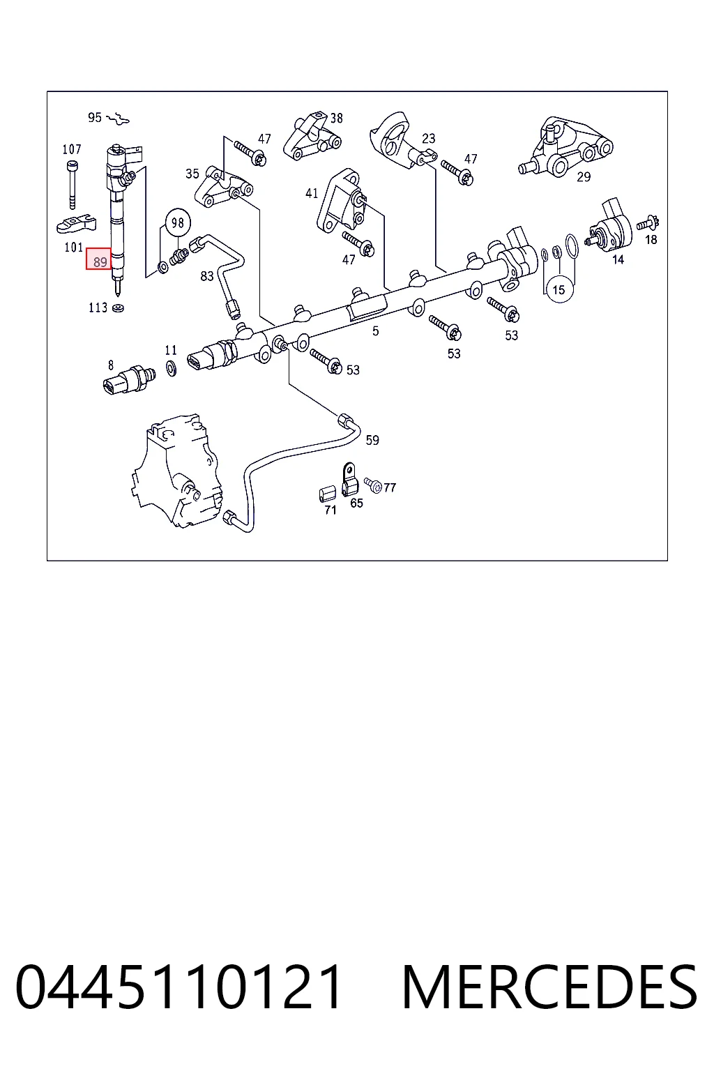 0445110121 Mercedes Inyector de combustible