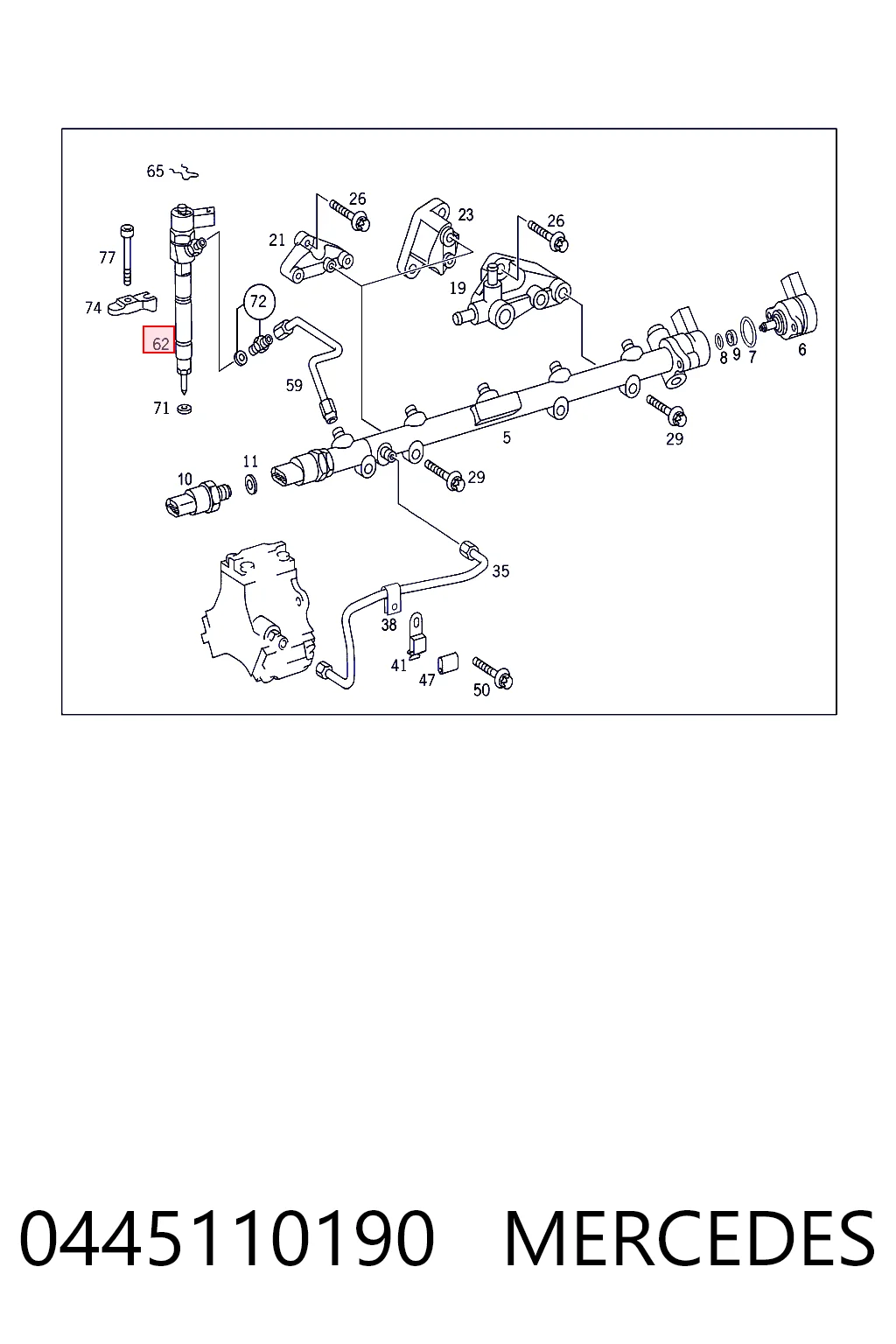 0445110190 Mercedes Inyector de combustible