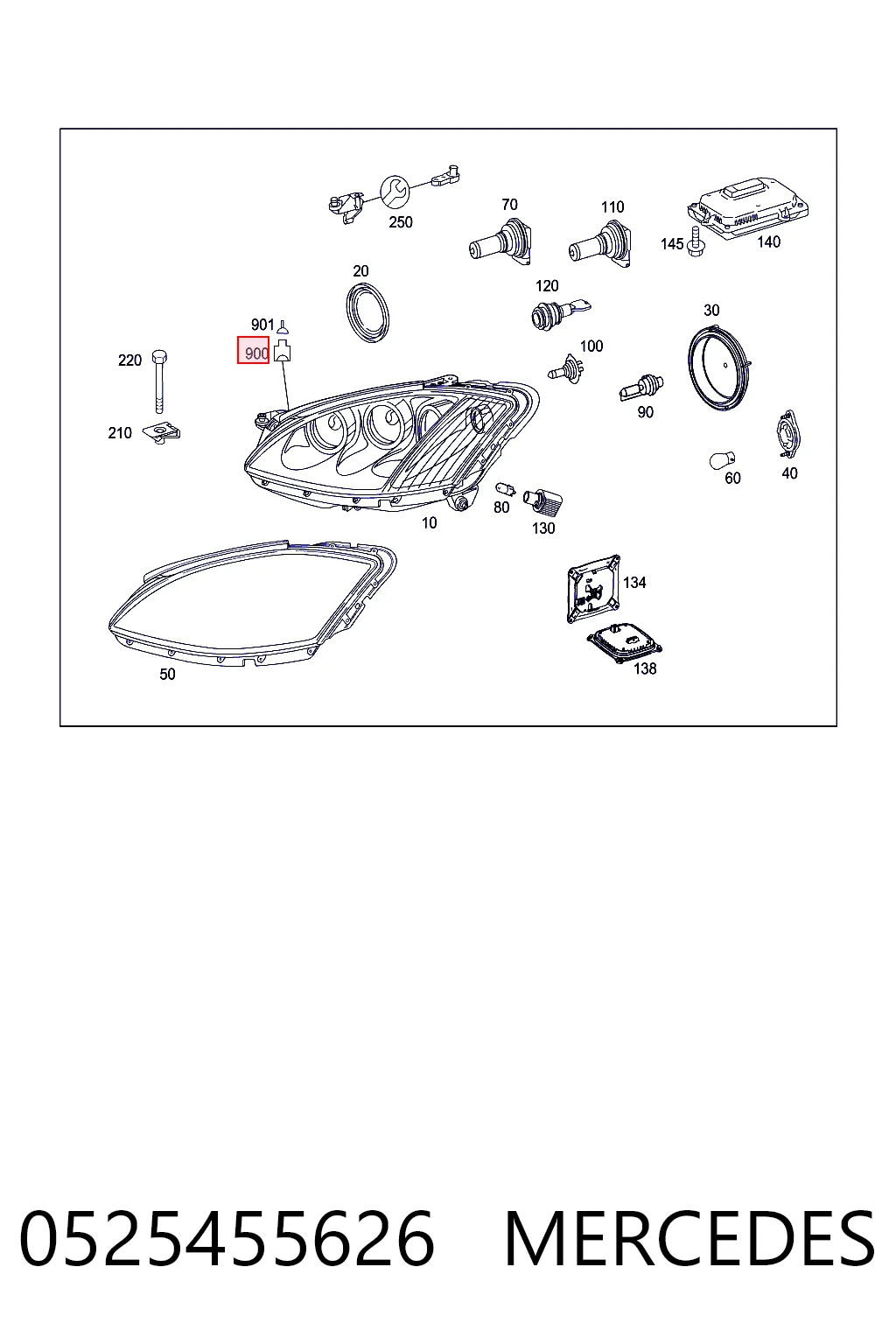 0525455626 Mercedes Cable de faro