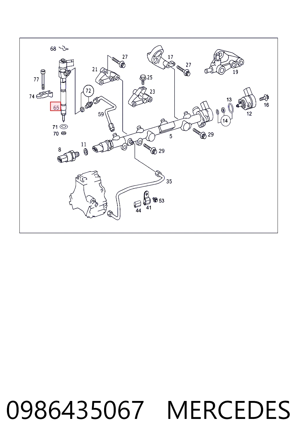 0986435067 Mercedes Inyector de combustible