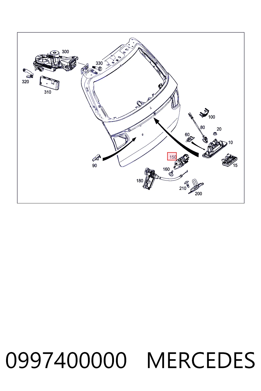 Comprar Cerradura de maletero Mercedes A  W177