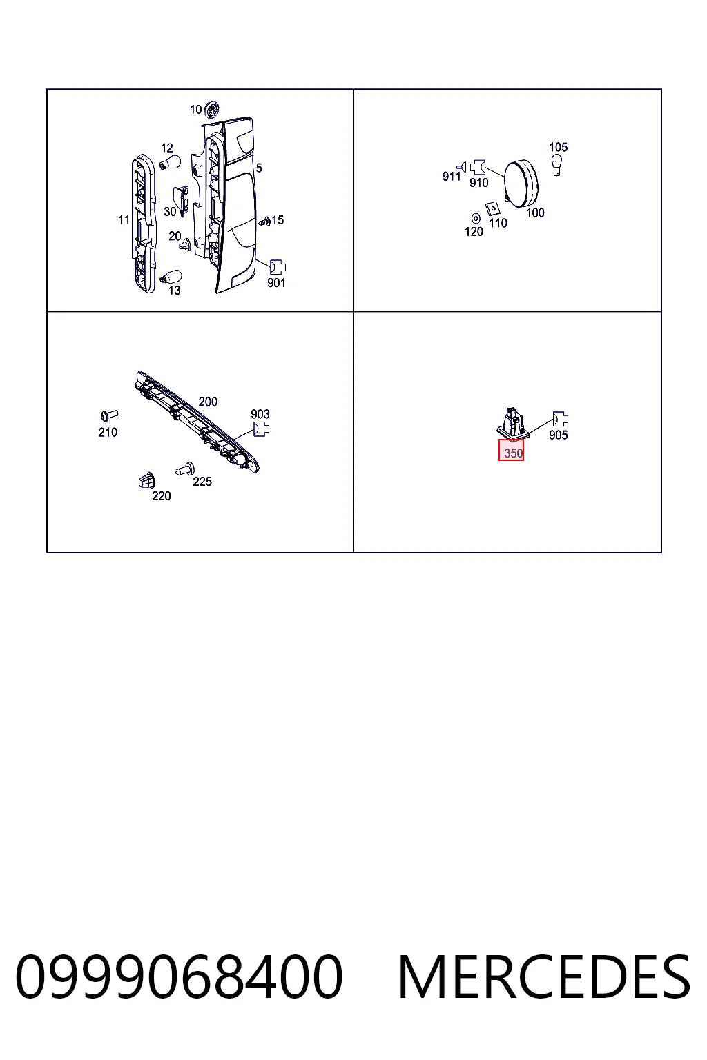 Luz de matricula para Mercedes GLC  C253