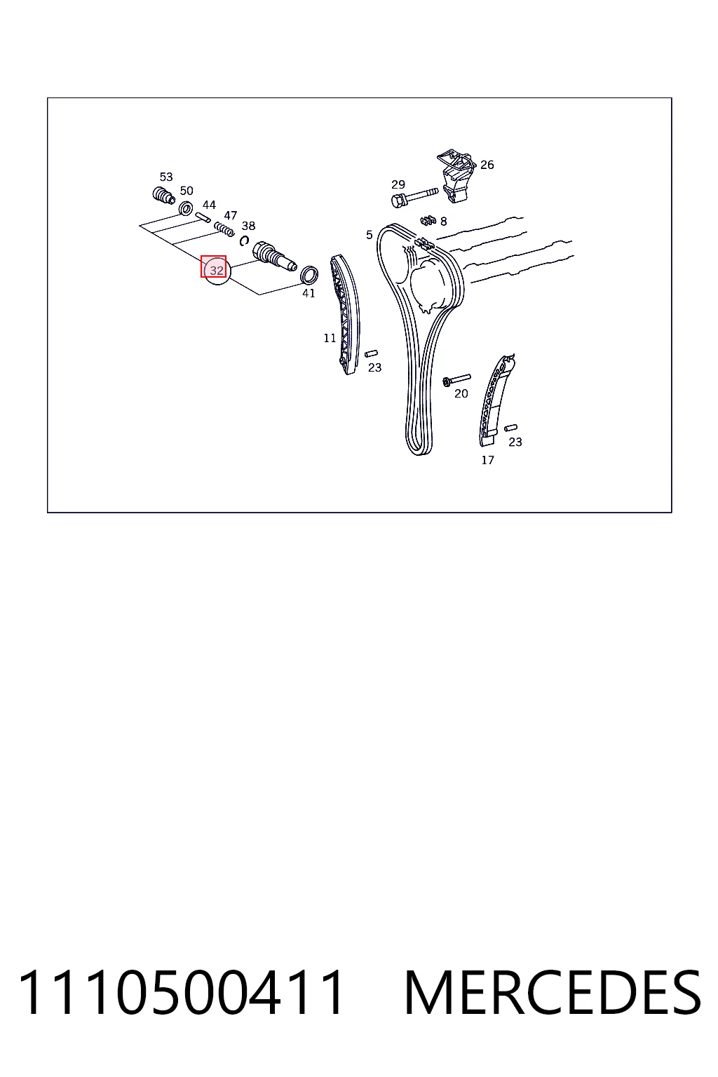 Tensor de cadena de distribución A1110500111 Mercedes