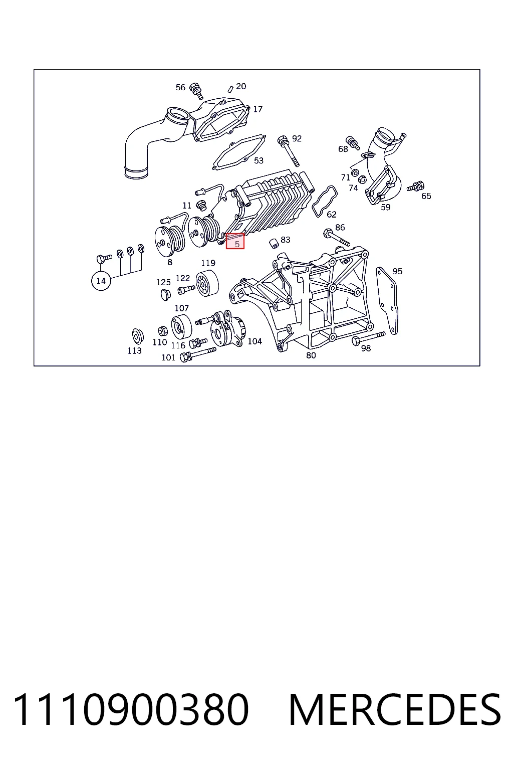 Compresor de sobrealimentación del motor 1110900380 MERCEDES