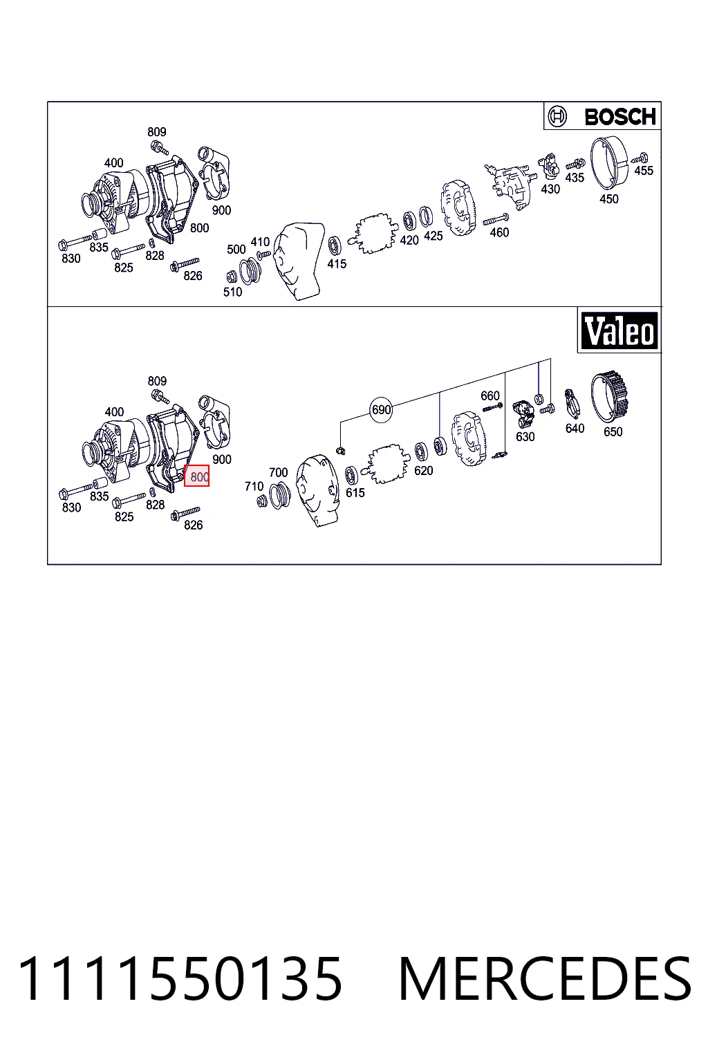 Soporte del alternador 1111550135 MERCEDES