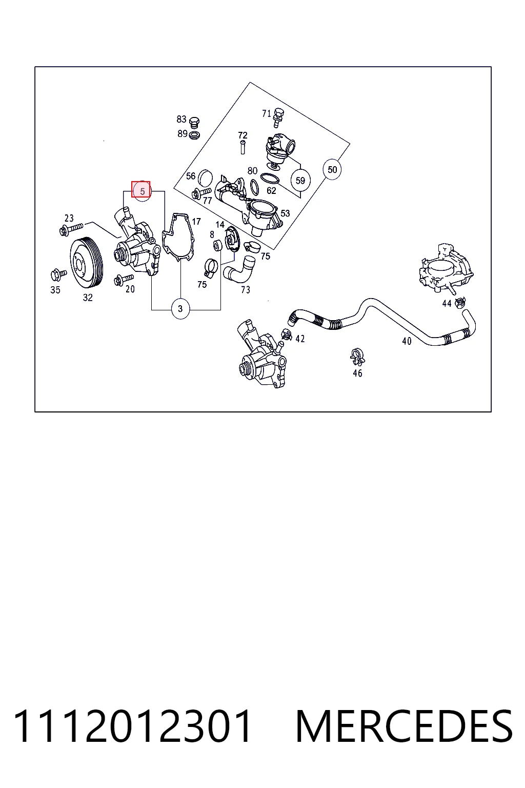 1112012301 Mercedes Bomba refrigerante coche