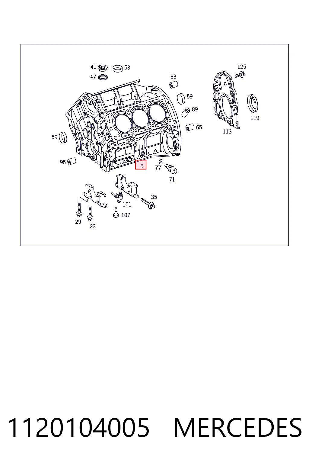 Bloque de cilindros del motor 1120104005 MERCEDES