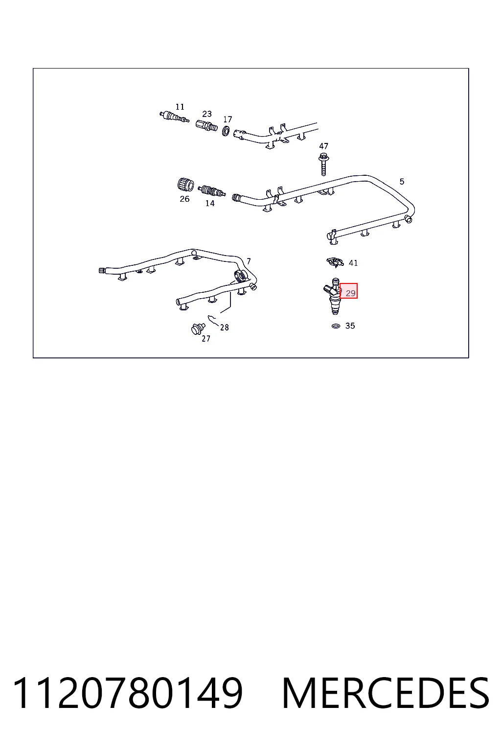1120780149 Mercedes Inyector de combustible