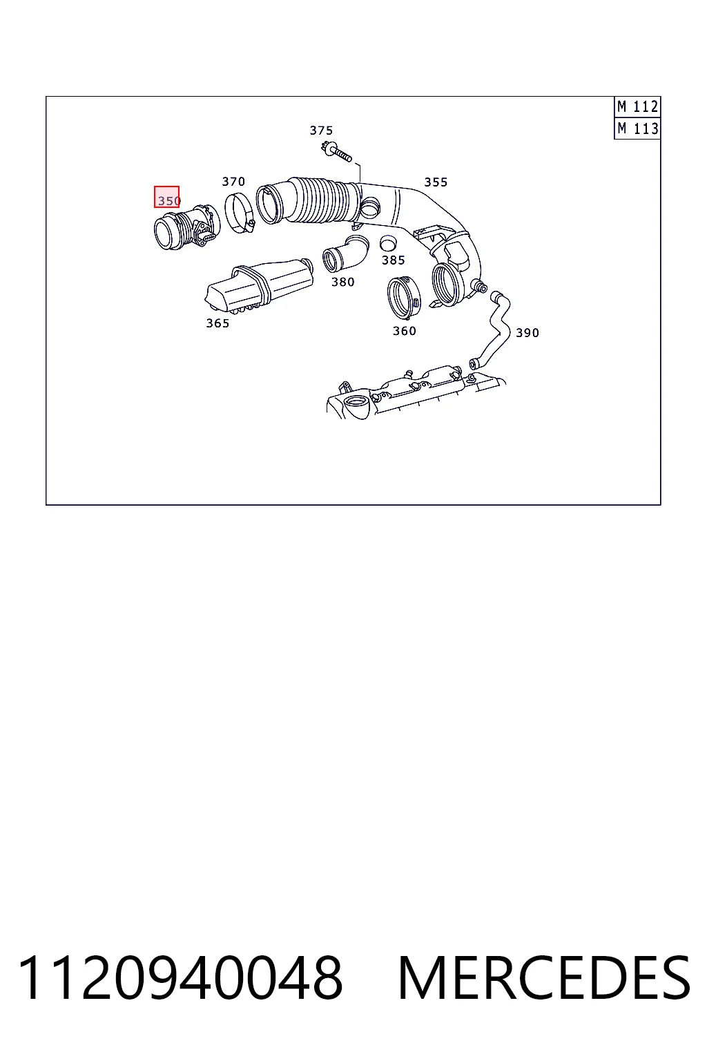 1120940048 Mercedes Sensor de flujo de aire
