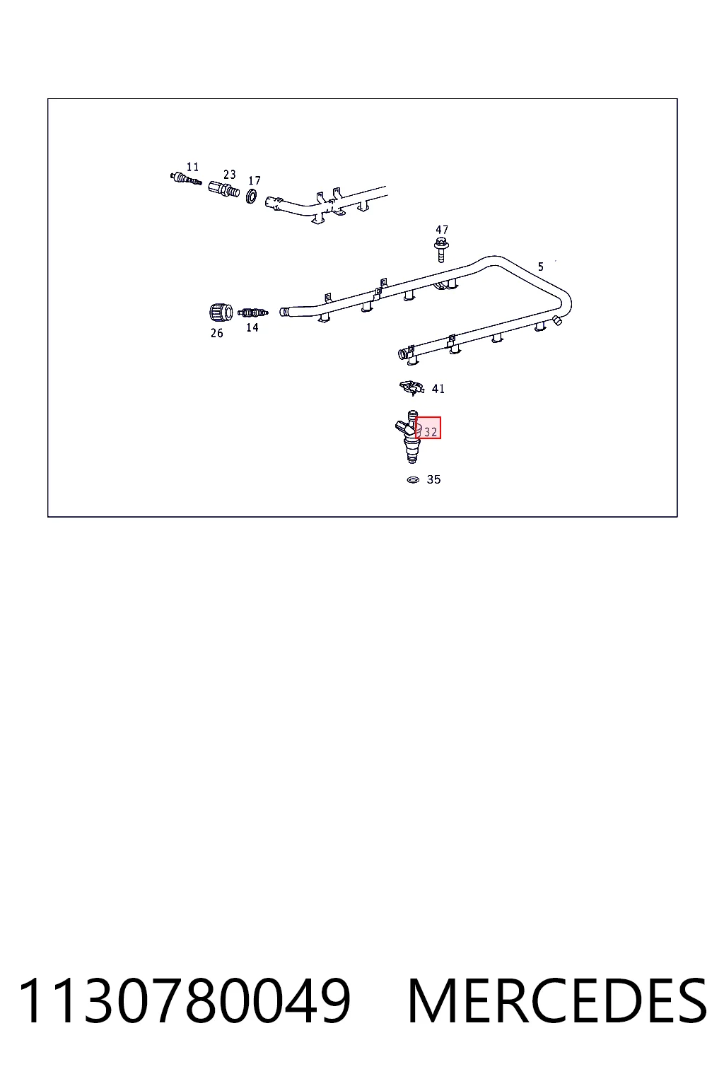 1130780049 Mercedes Inyector de combustible