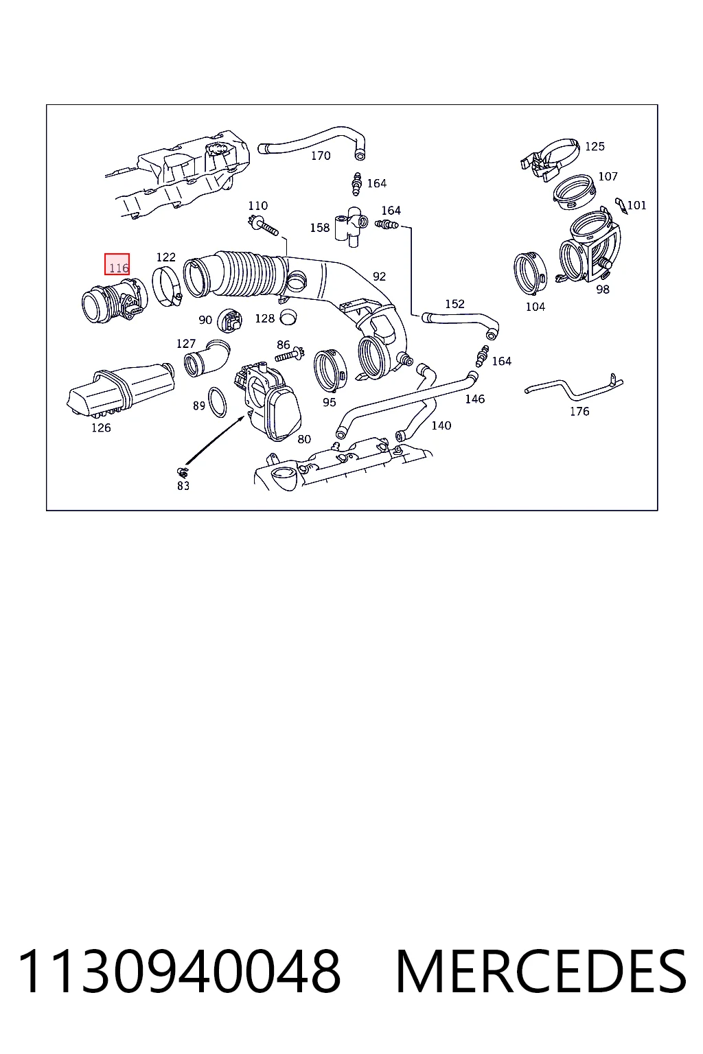 1130940048 Mercedes Sensor de flujo de aire